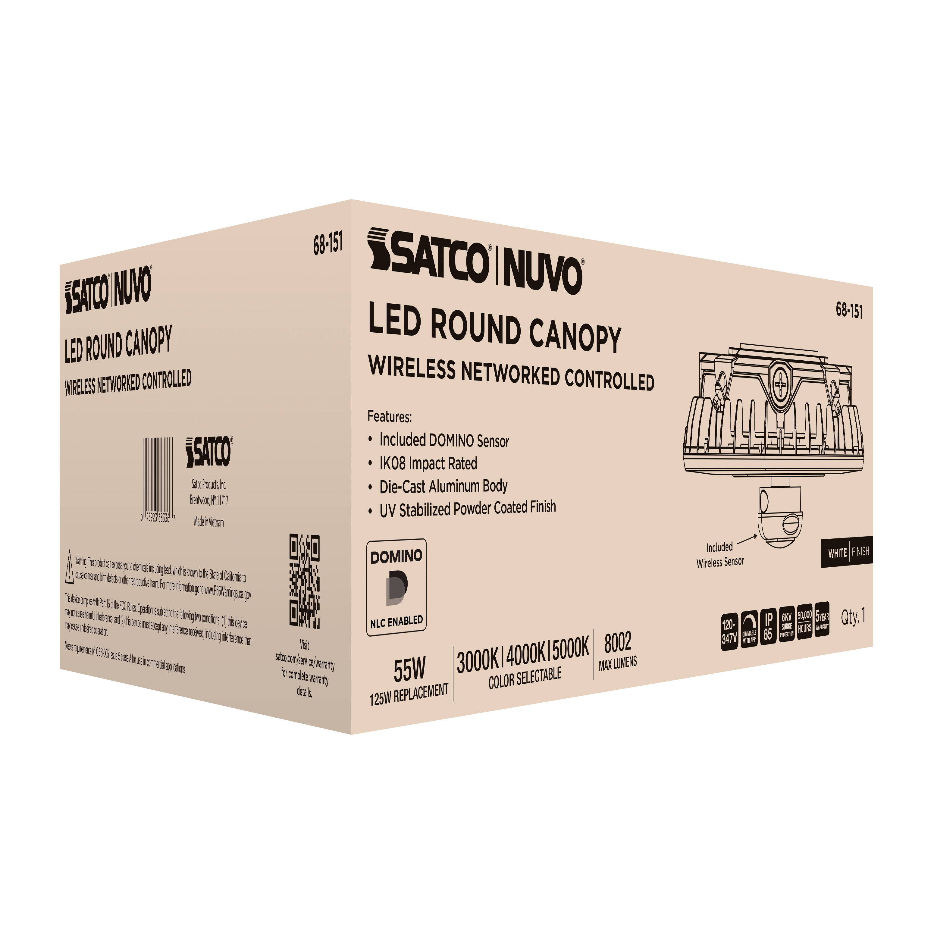 DOMINO 55W ROUND CANOPY LIGHT - 68-151