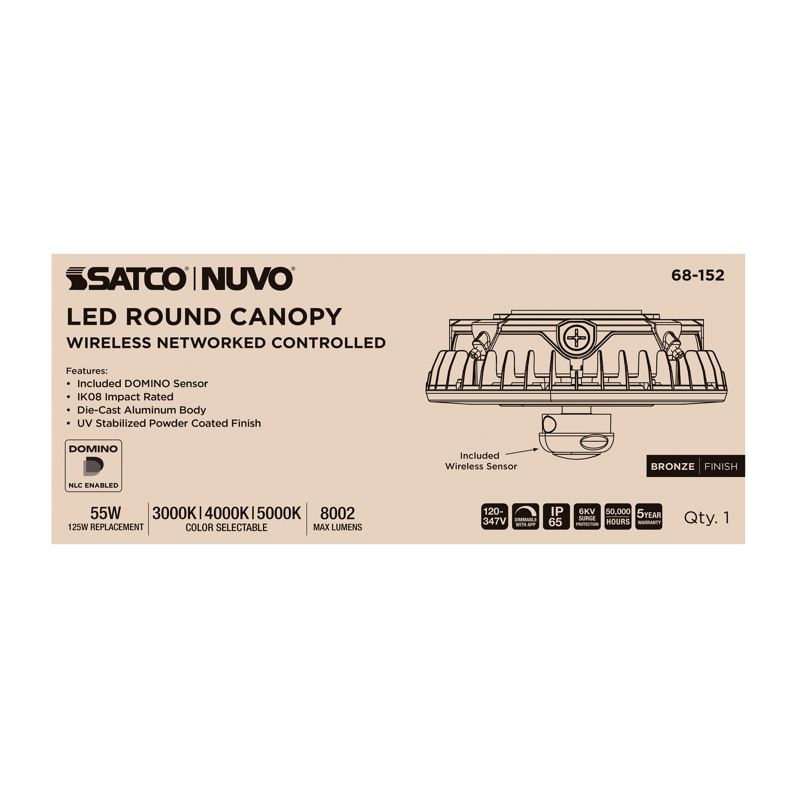 DOMINO 55W ROUND CANOPY LIGHT - 68-152