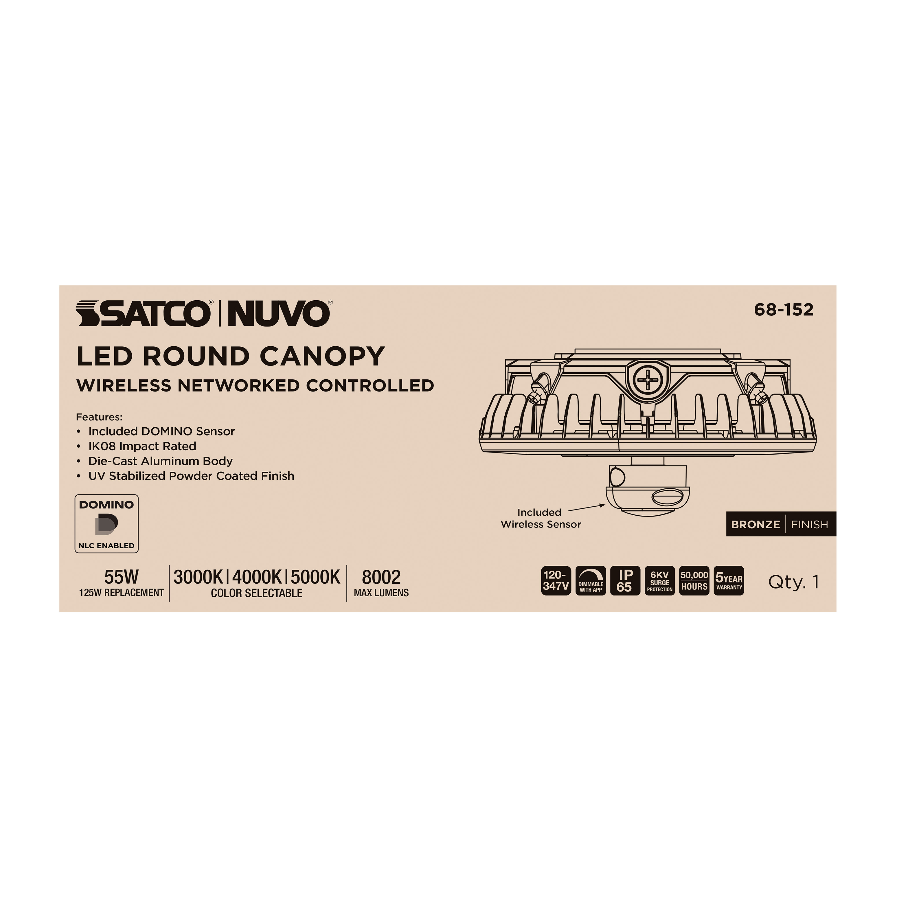 DOMINO 55W ROUND CANOPY LIGHT - 68-152