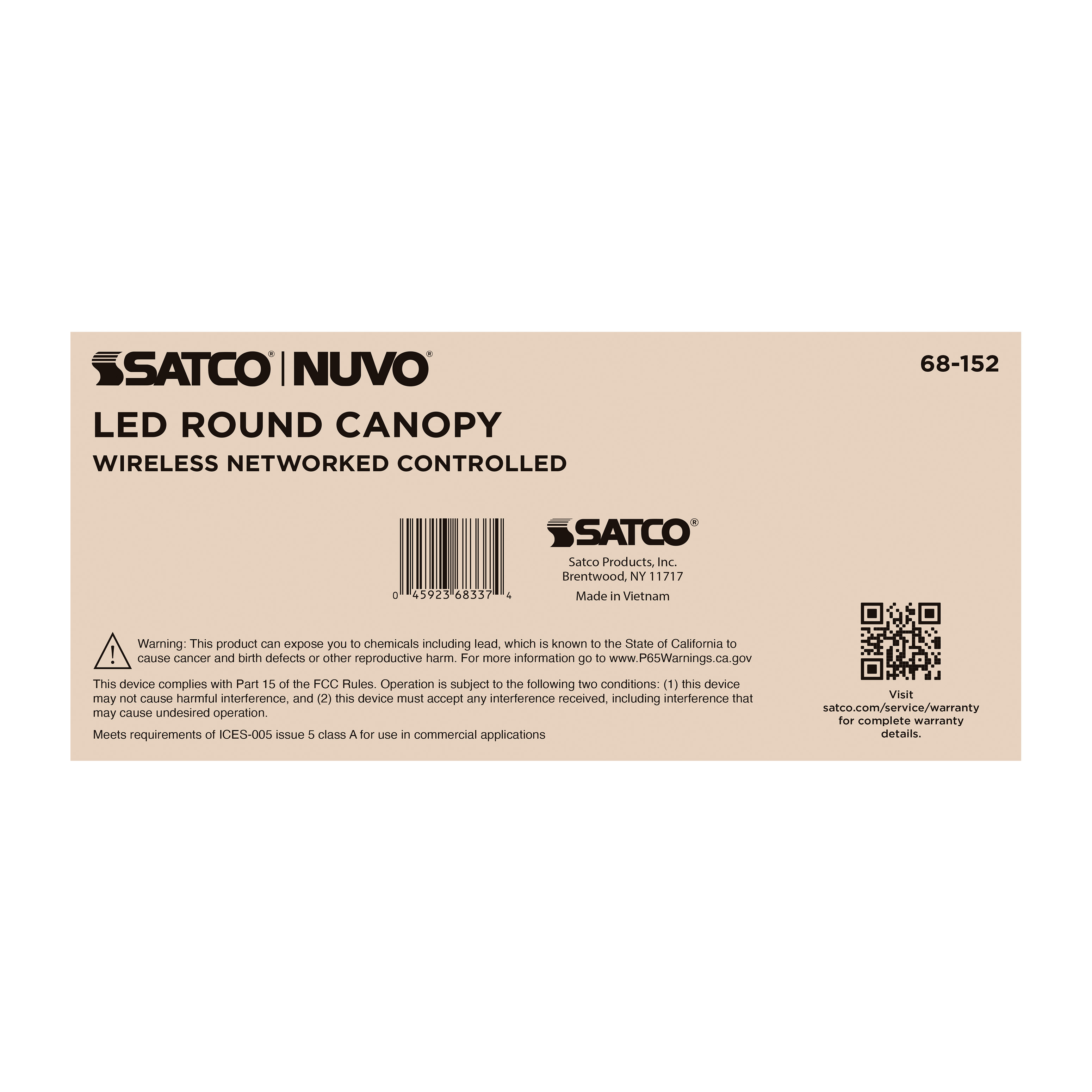 DOMINO 55W ROUND CANOPY LIGHT - 68-152