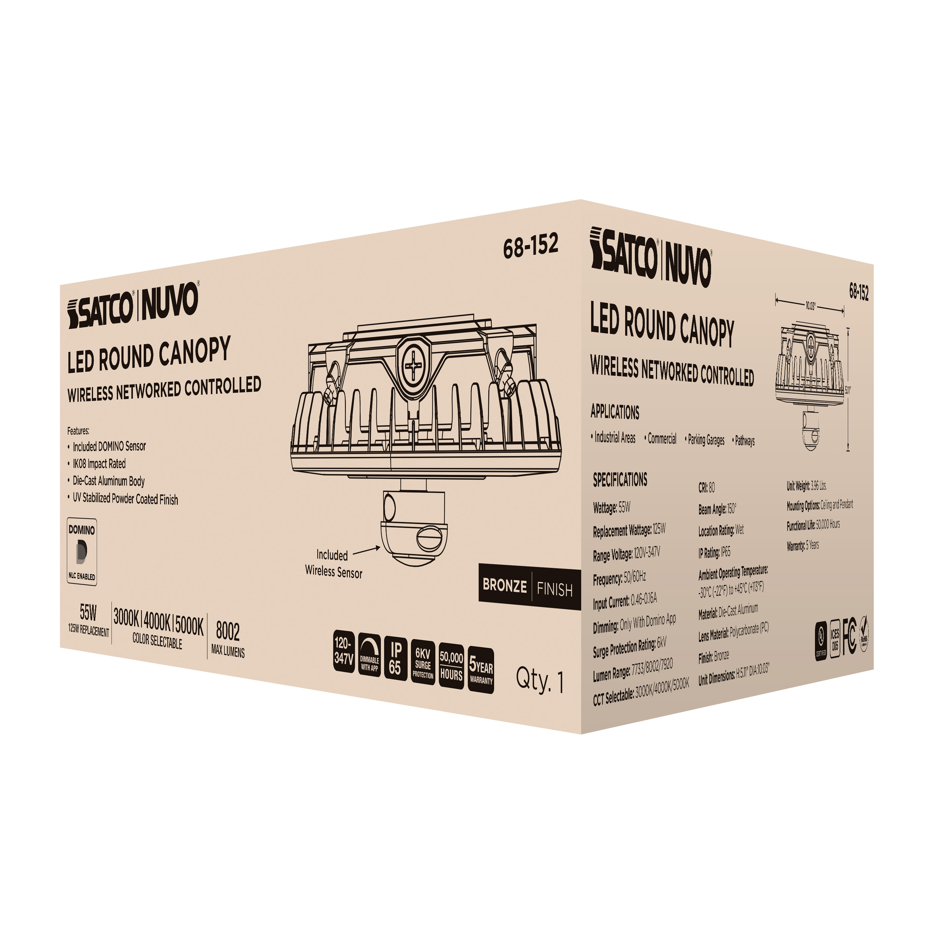 DOMINO 55W ROUND CANOPY LIGHT - 68-152