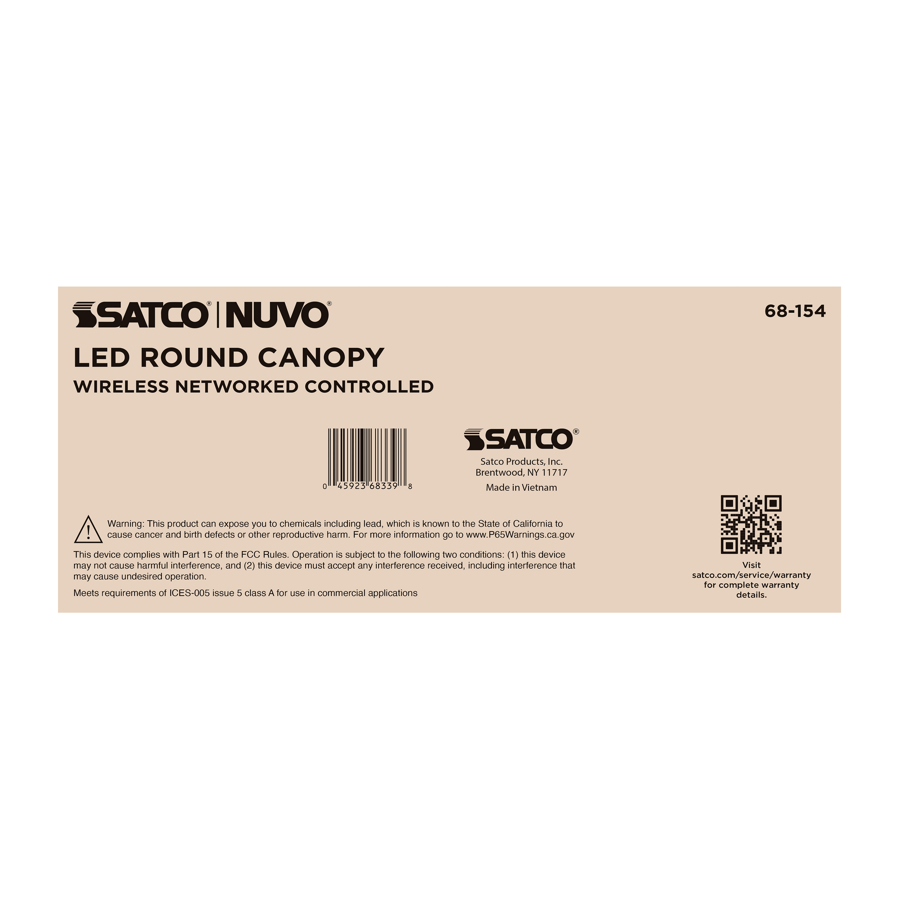 DOMINO 100W ROUND CANOPY LIGHT - 68-154