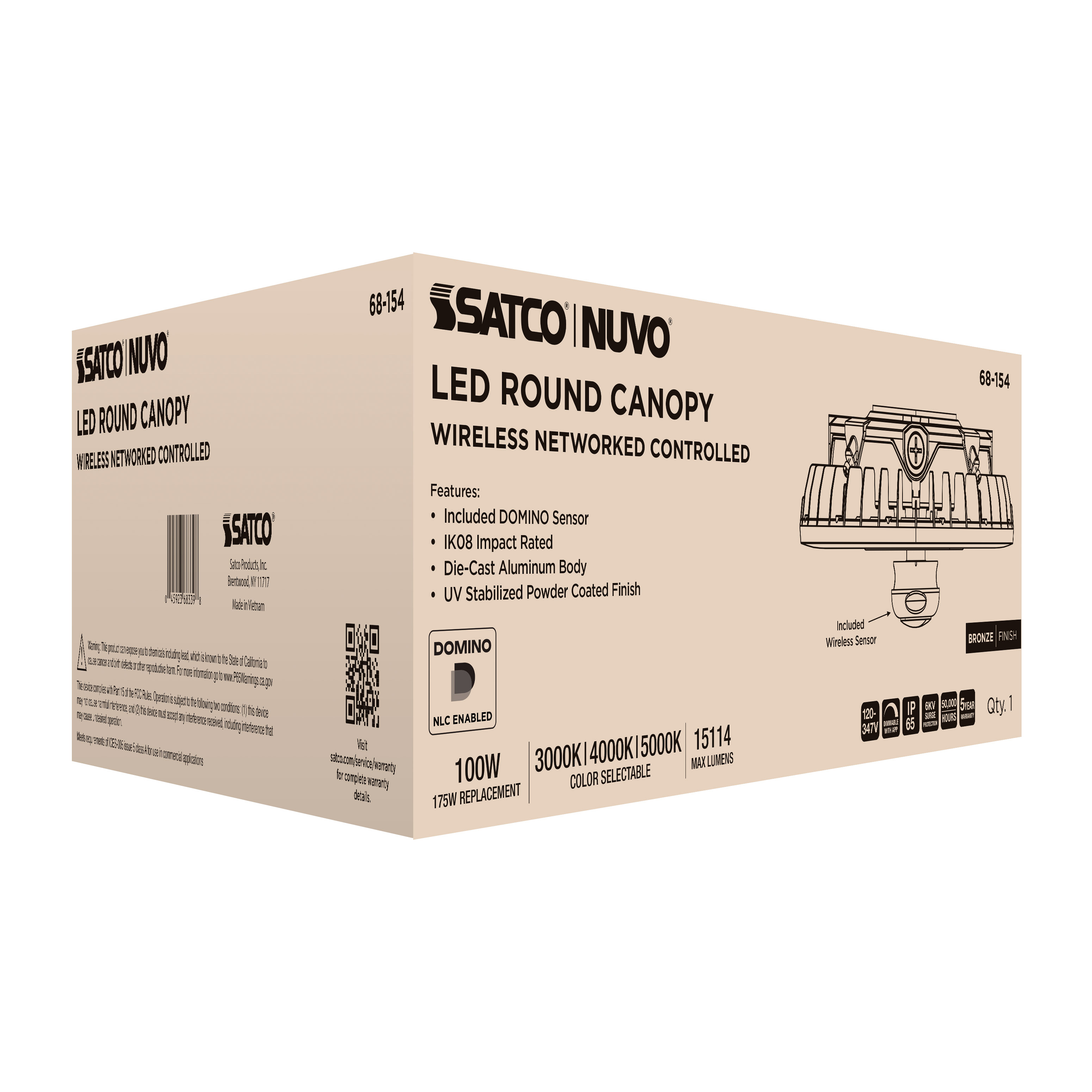 DOMINO 100W ROUND CANOPY LIGHT - 68-154