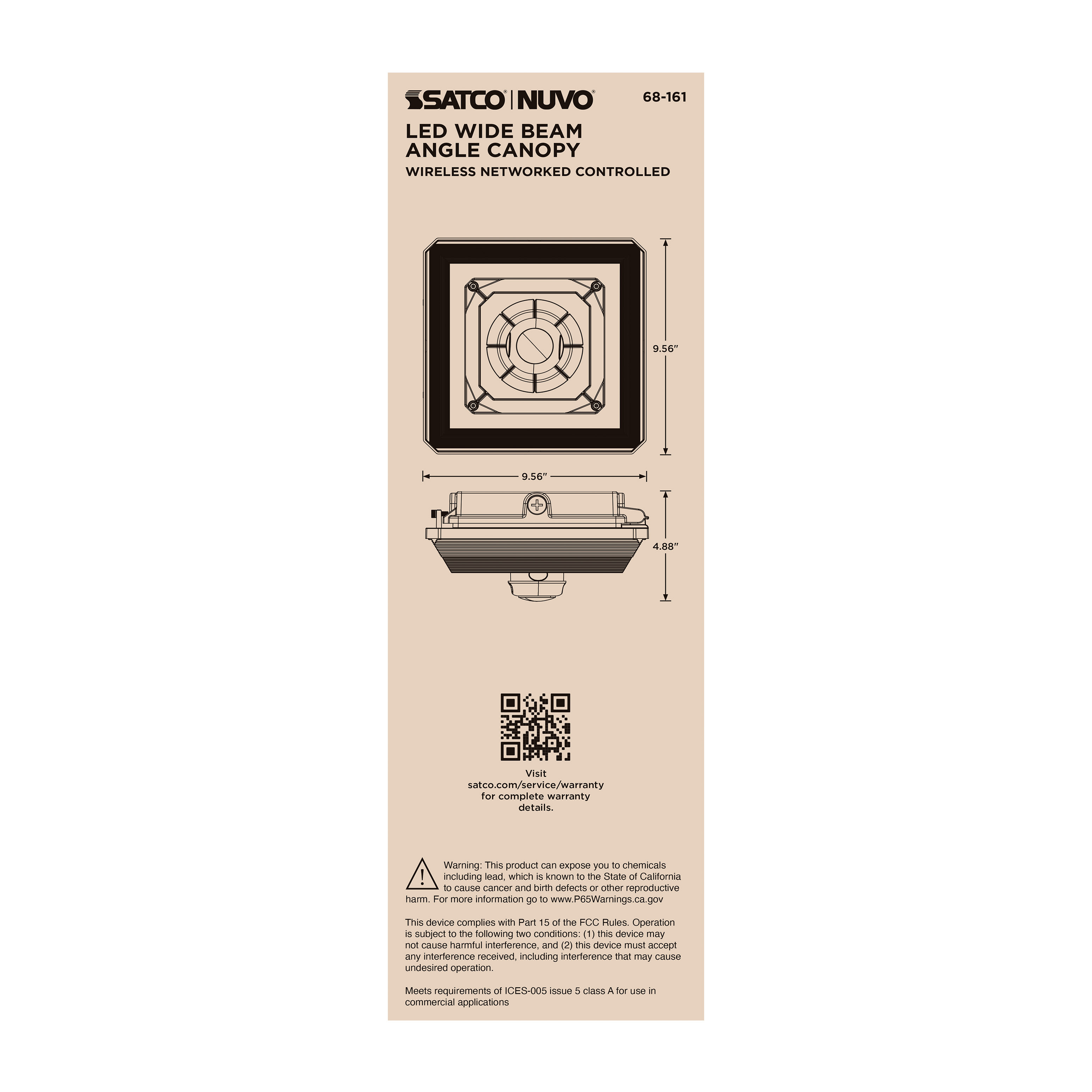 DOMINO WIDE BEAM CANOPY WHITE - 68-161