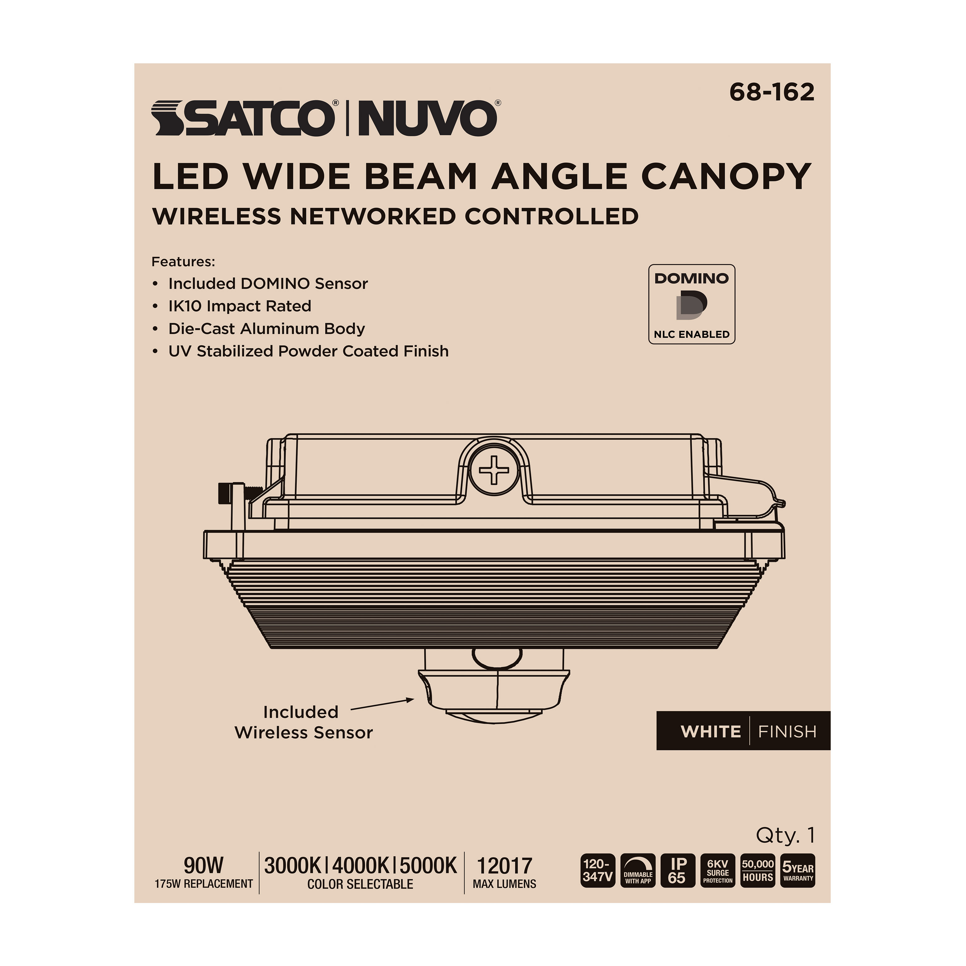 DOMINO WIDE BEAM CANOPY WHITE - 68-162