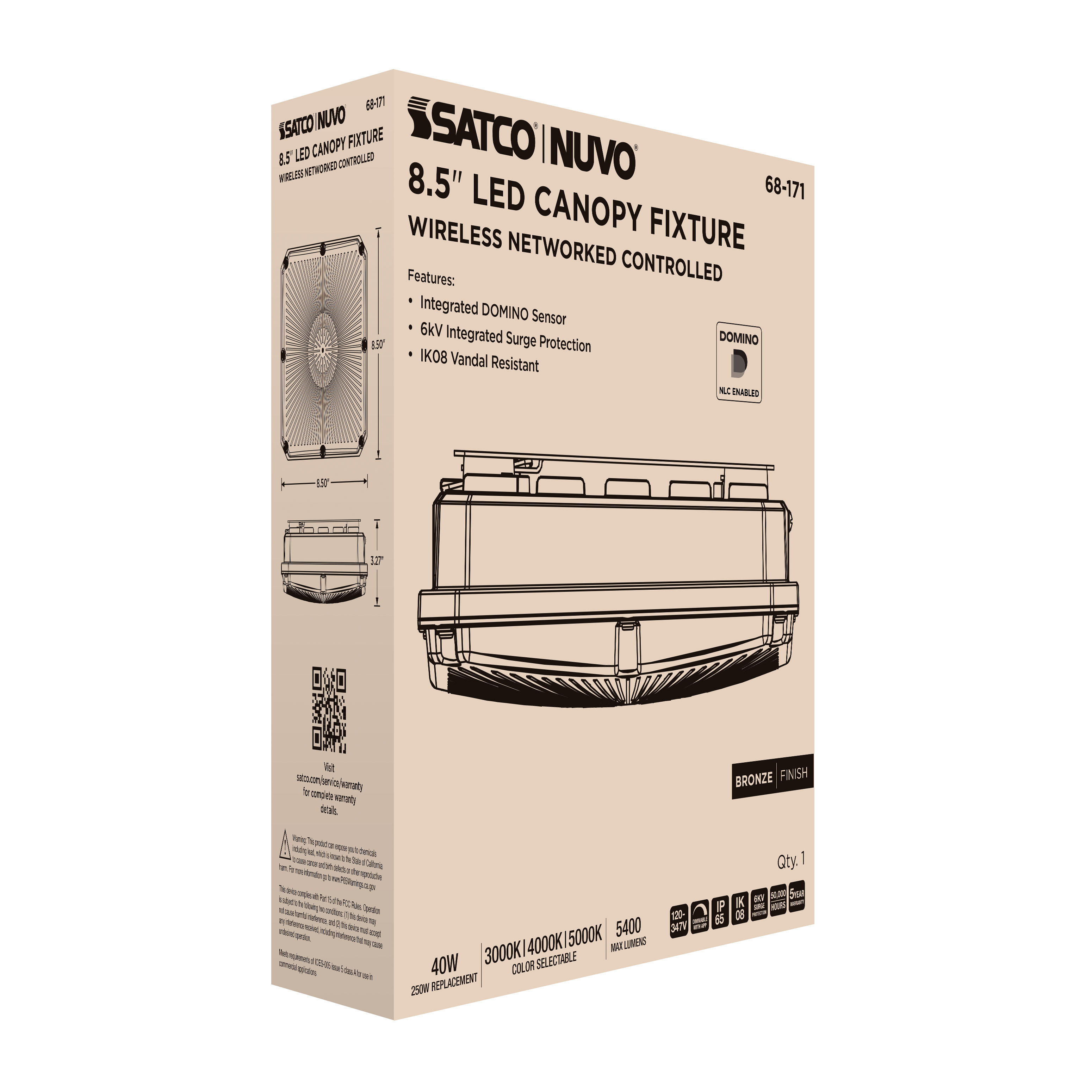 DOMINO 8.5" CANOPY LIGHT SQ - 68-171