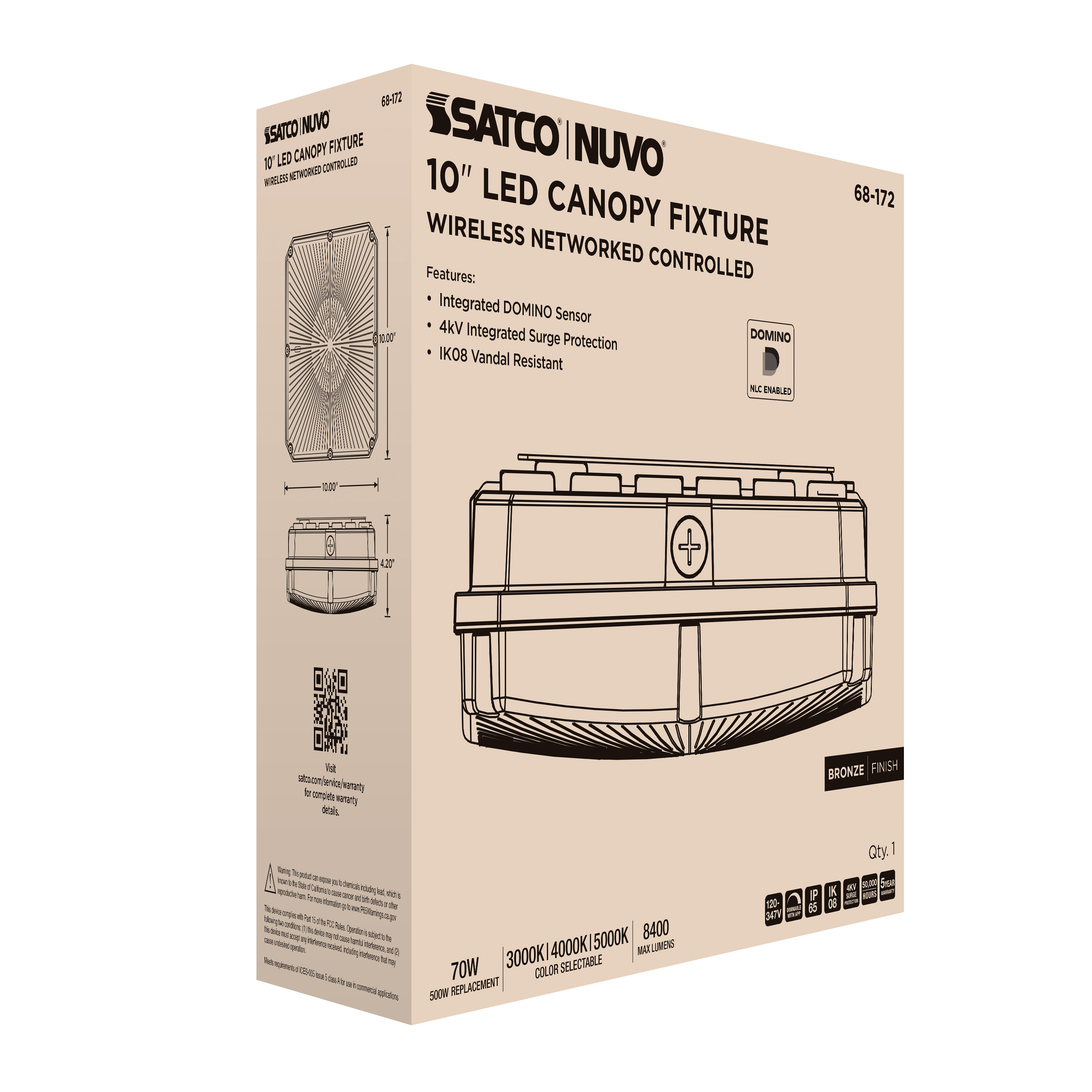 DOMINO 10" CANOPY LIGHT SQ - 68-172