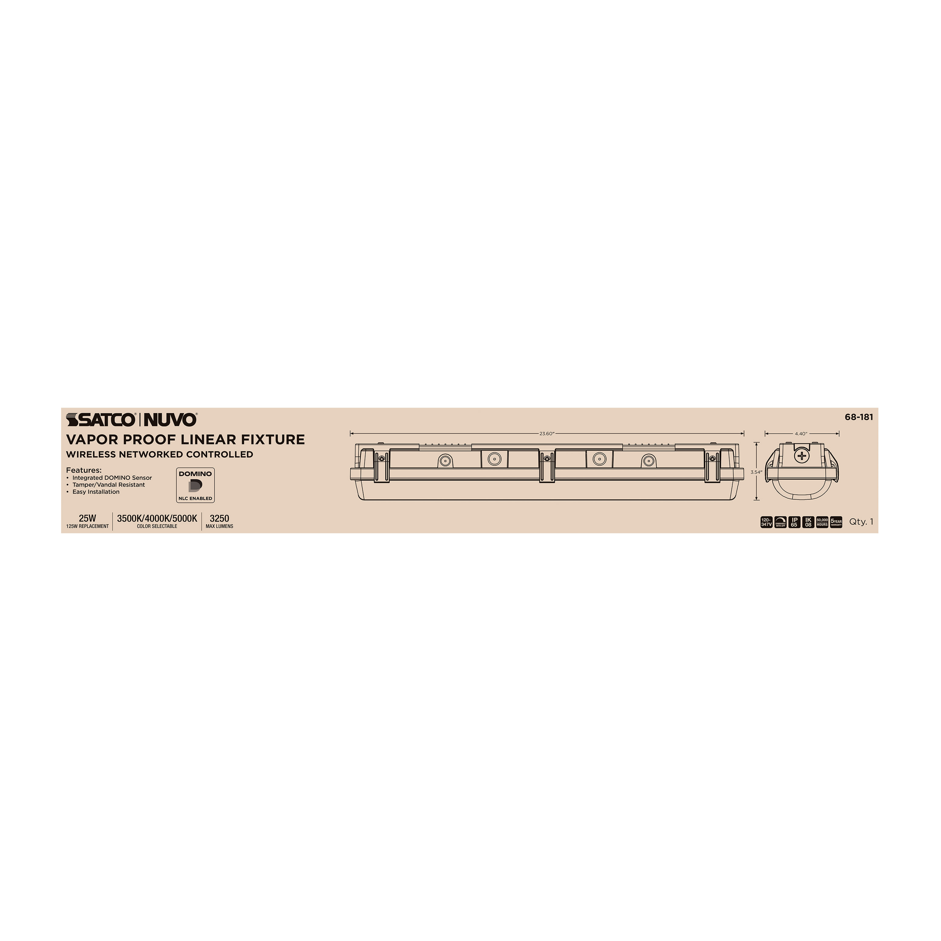 DOMINO 2FT VAPOR TIGHT - 68-181