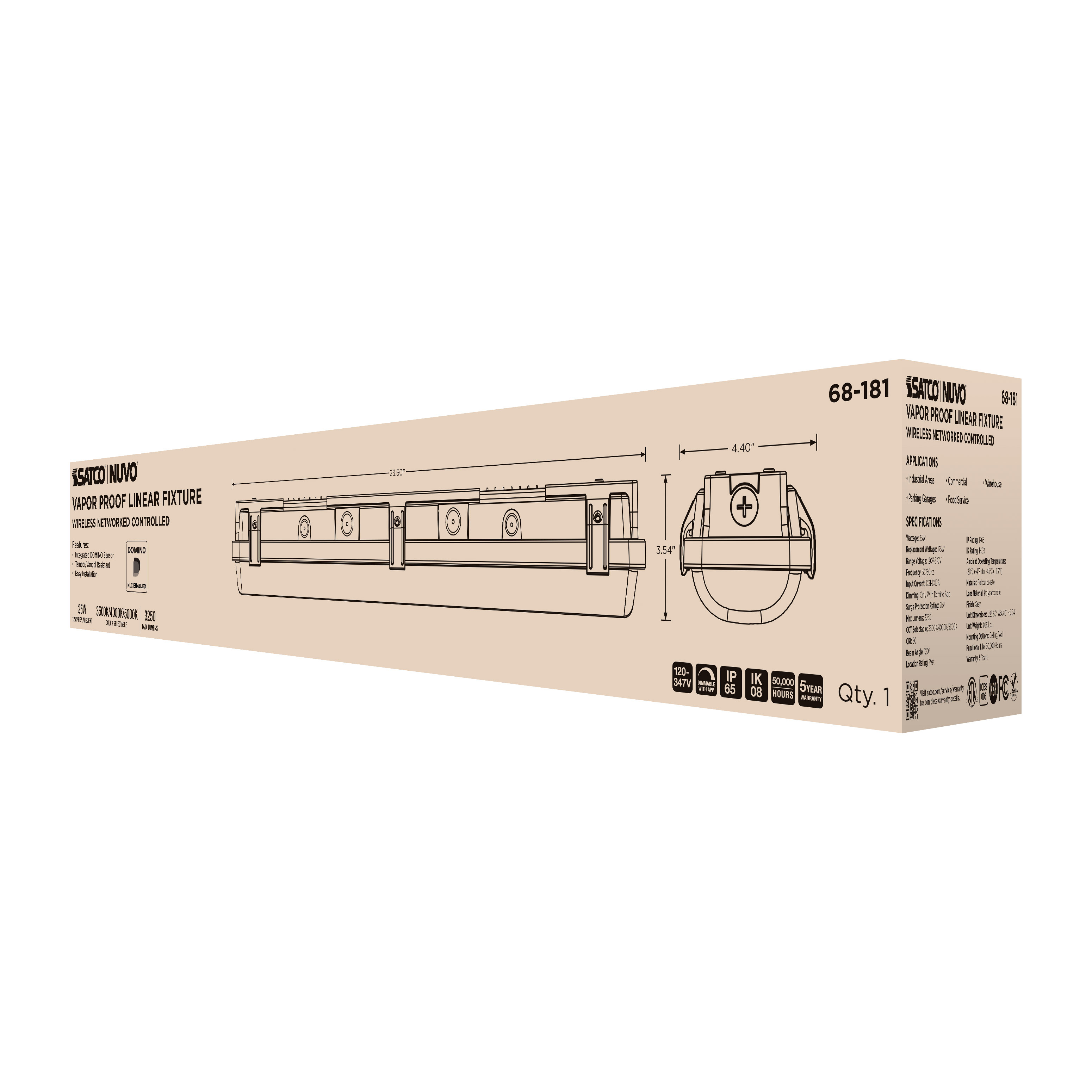 DOMINO 2FT VAPOR TIGHT - 68-181