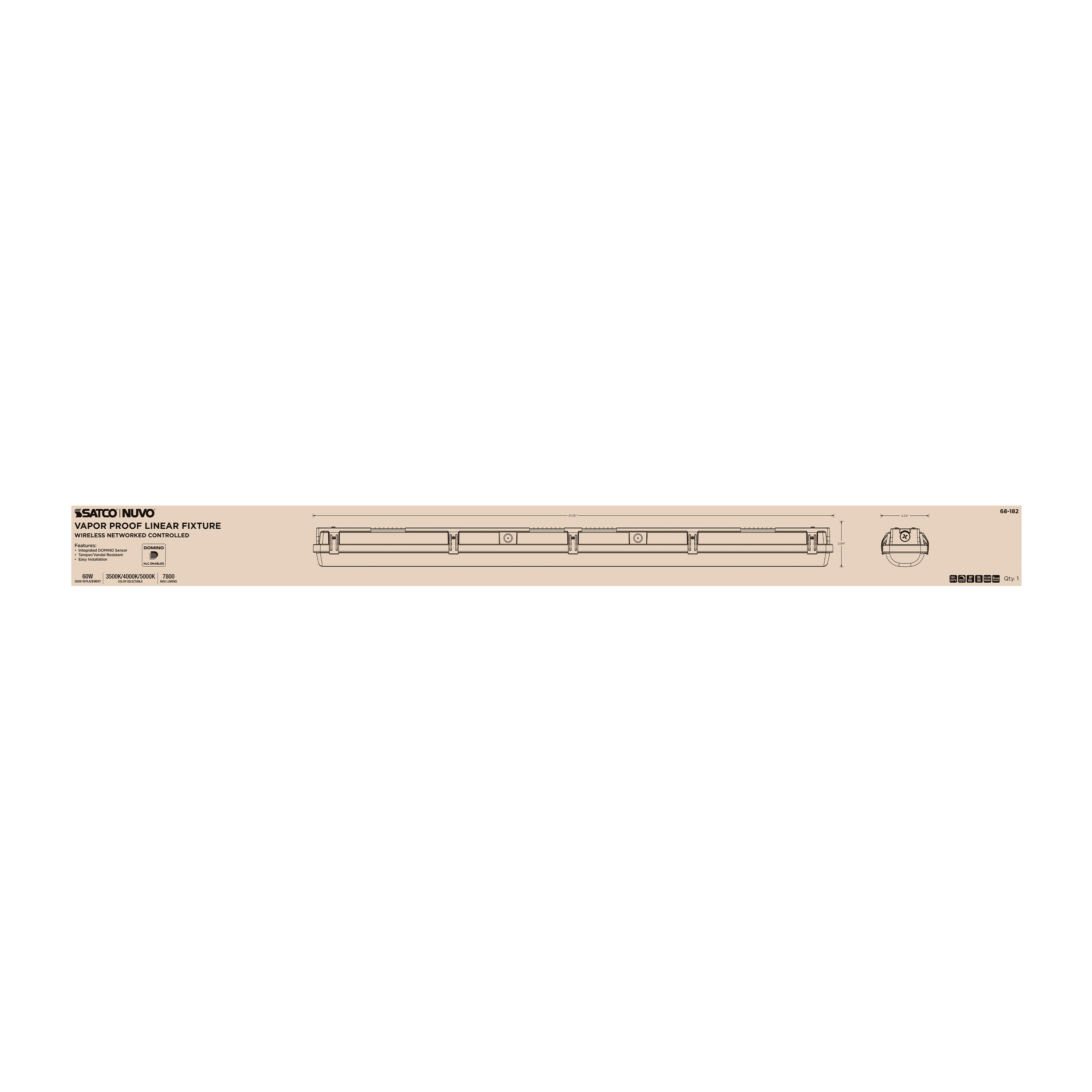 DOMINO 4FT VAPOR TIGHT - 68-182