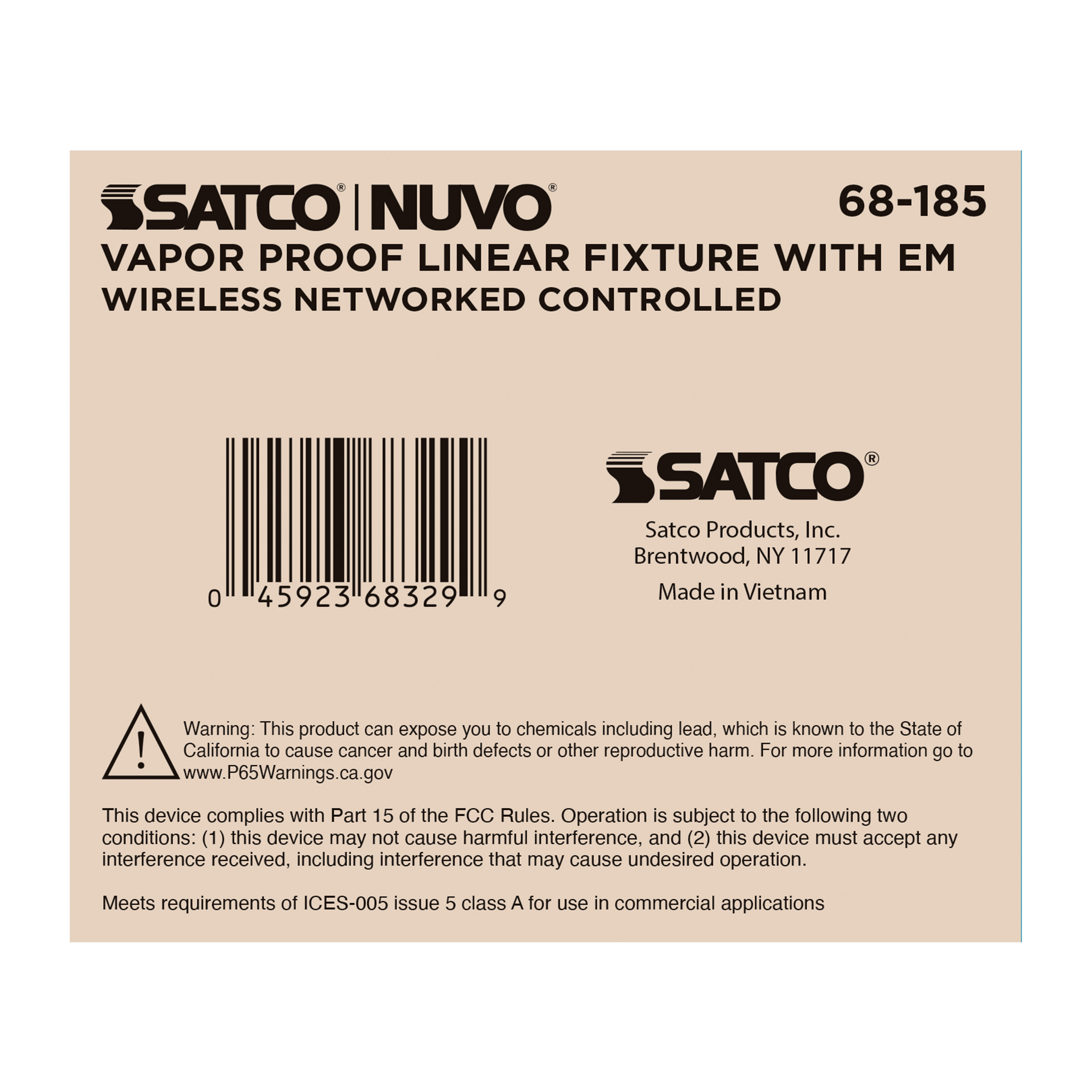 DOMINO 2FT VAPOR TIGHT-EM - 68-185