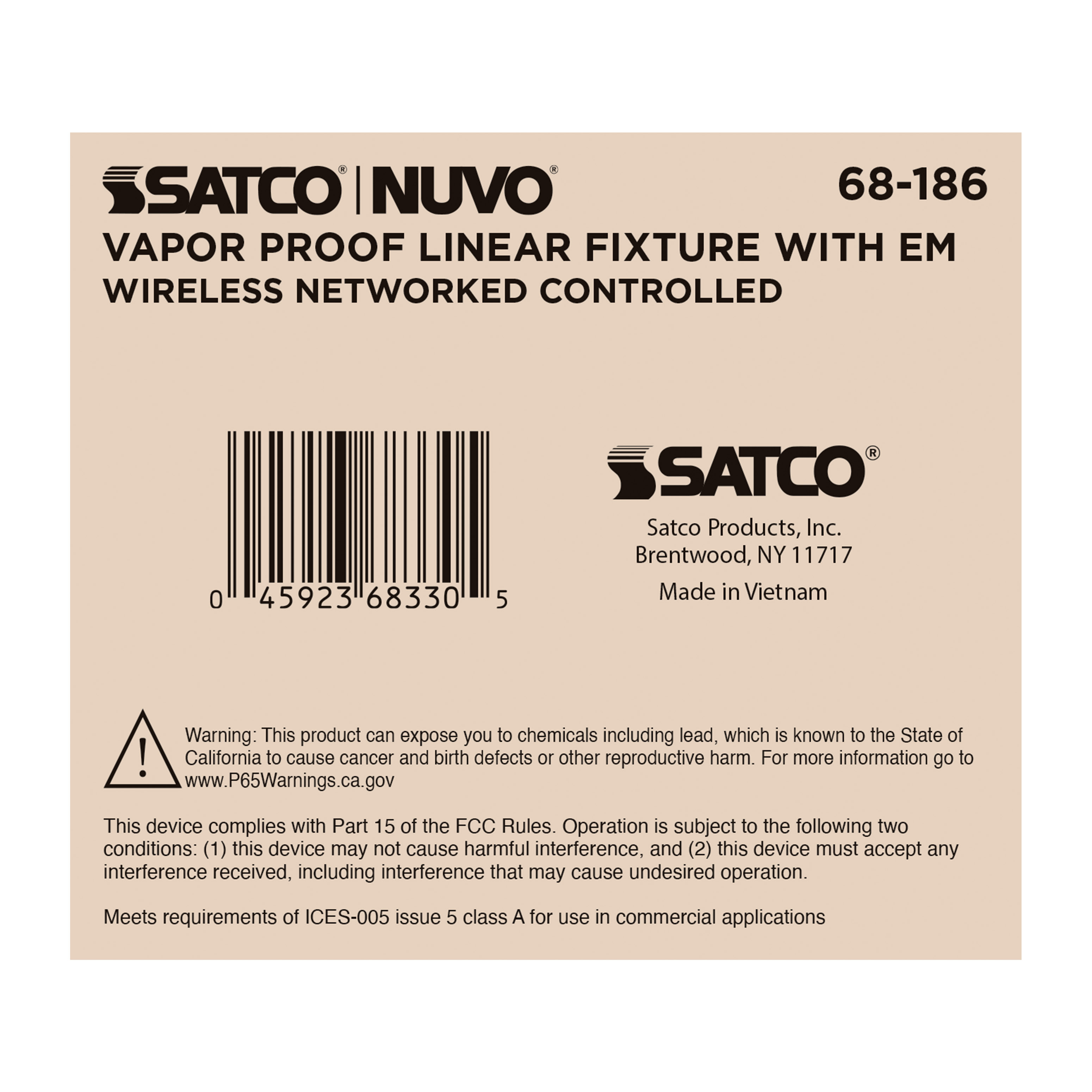 DOMINO 4FT VAPOR TIGHT-EM - 68-186