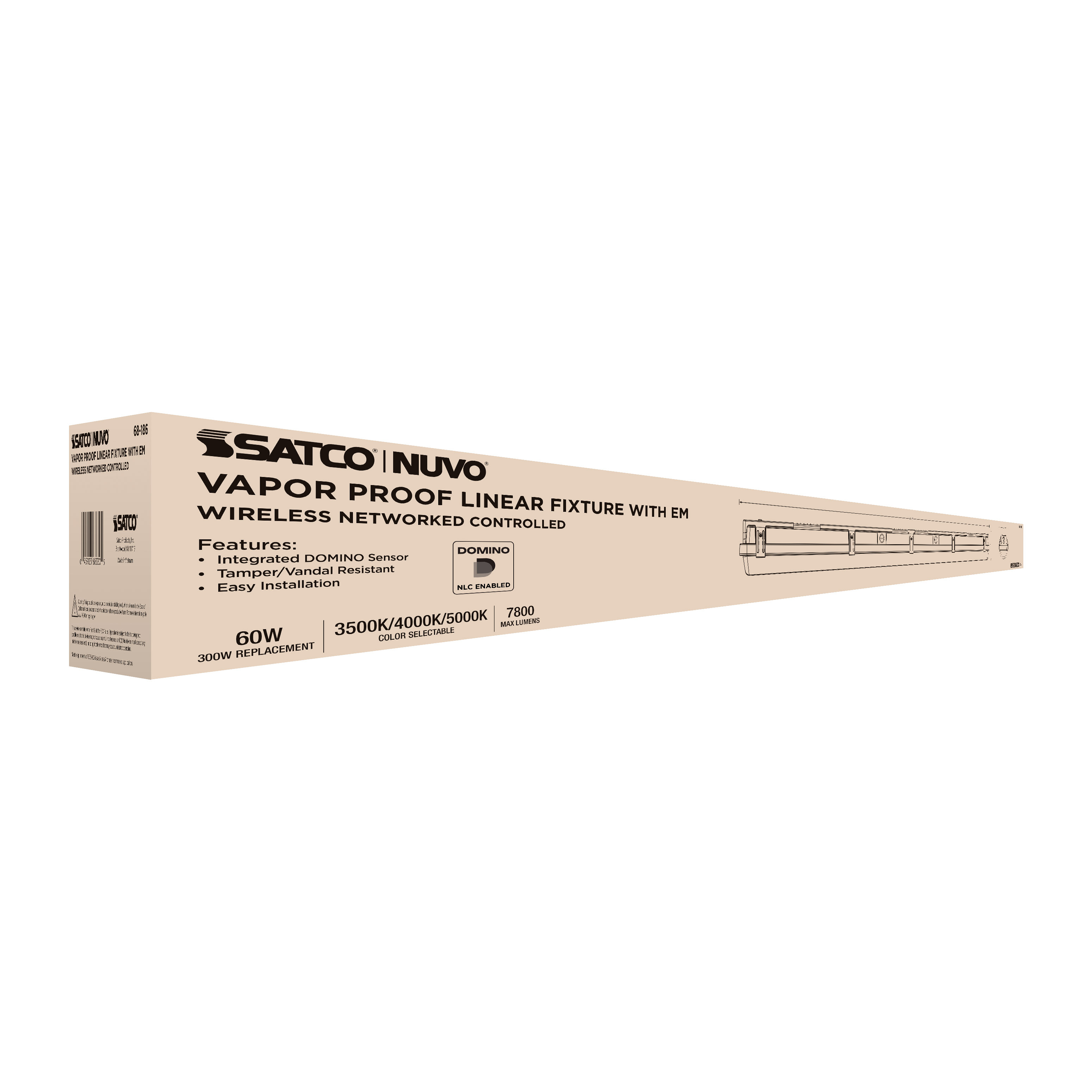 DOMINO 4FT VAPOR TIGHT-EM - 68-186