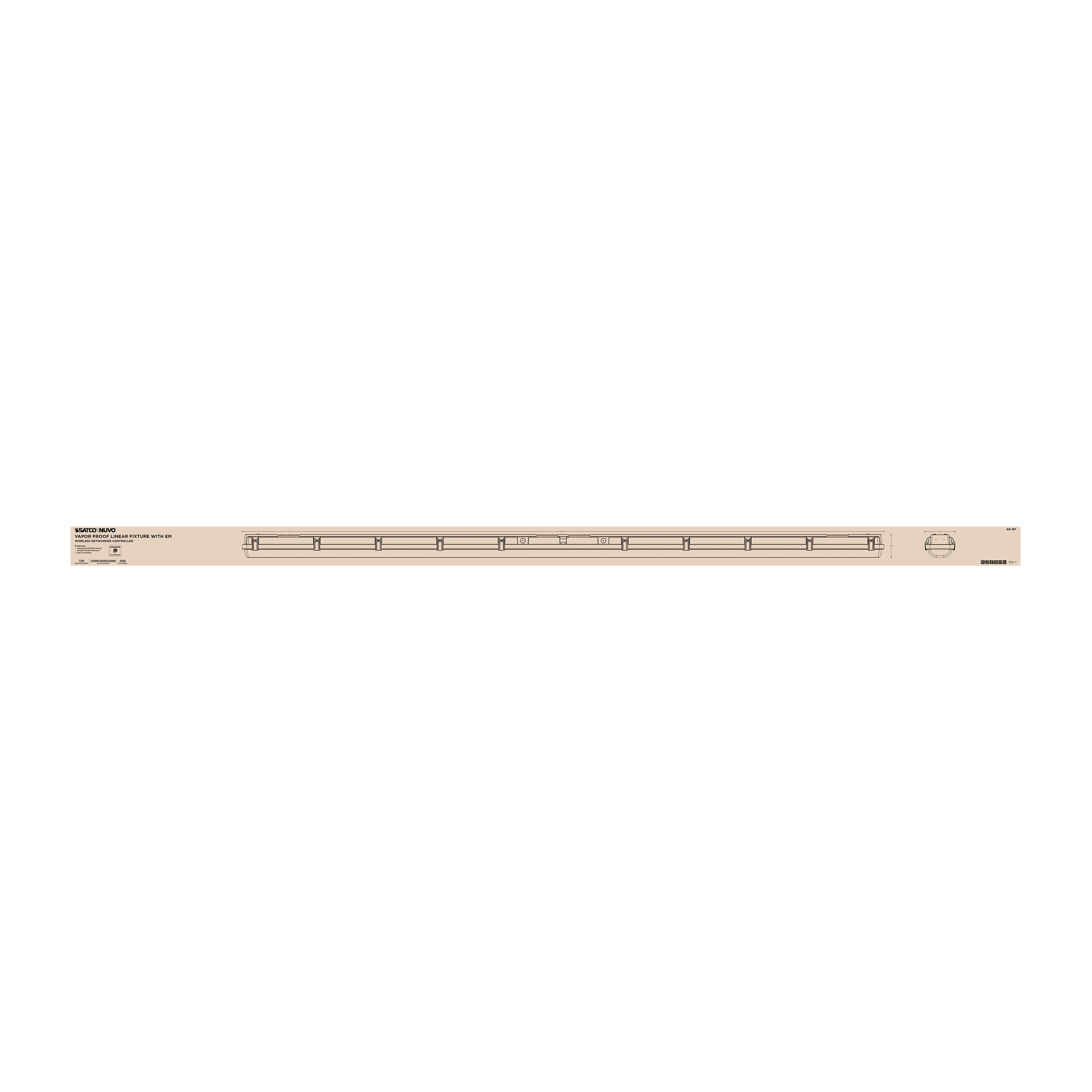 DOMINO 8FT VAPOR TIGHT-EM - 68-187