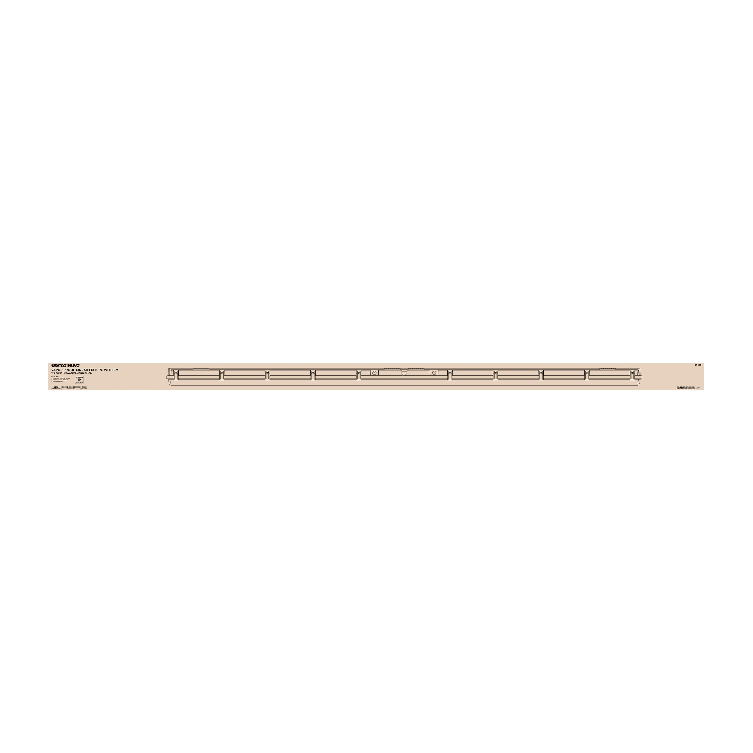 DOMINO 8FT VAPOR TIGHT-EM - 68-187