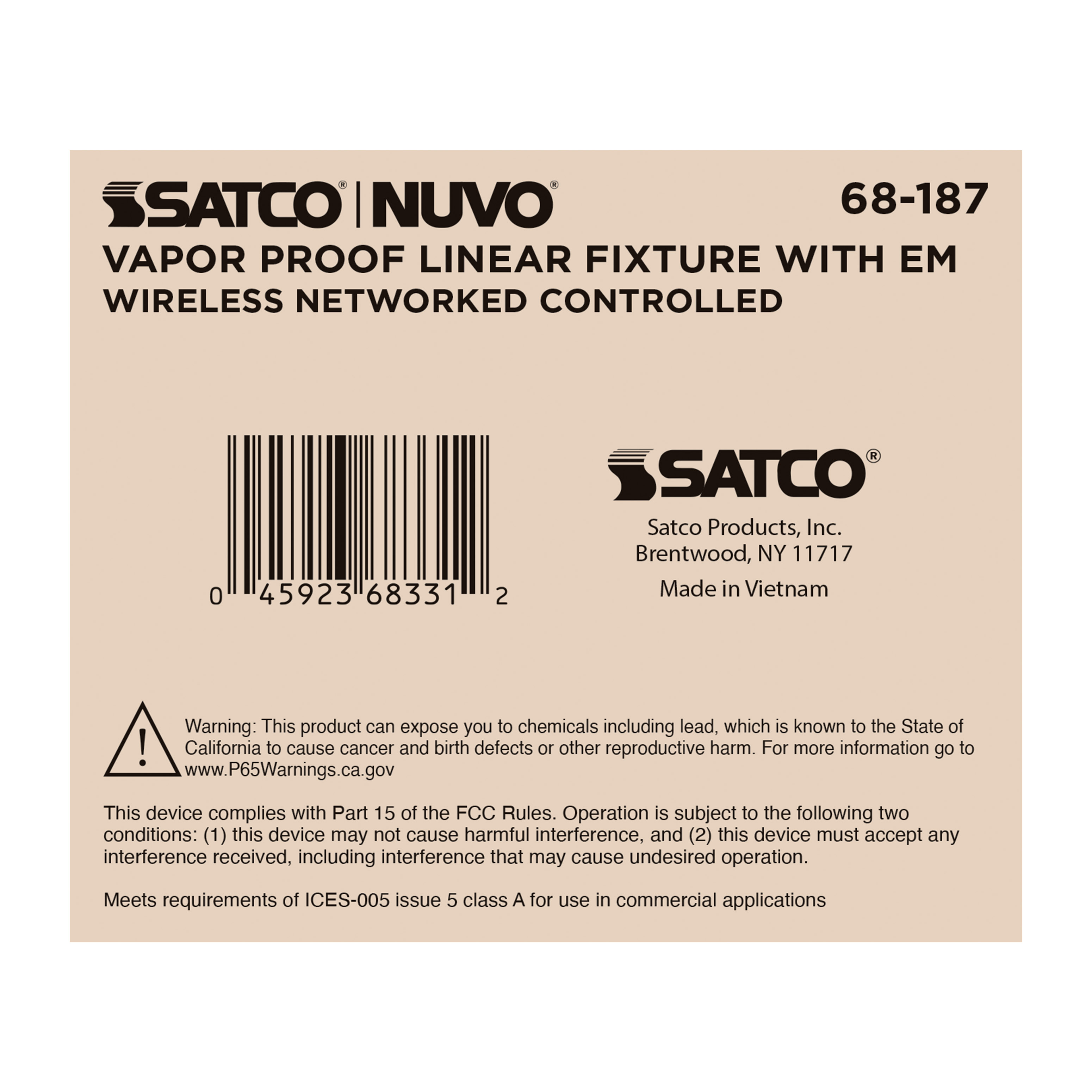 DOMINO 8FT VAPOR TIGHT-EM - 68-187