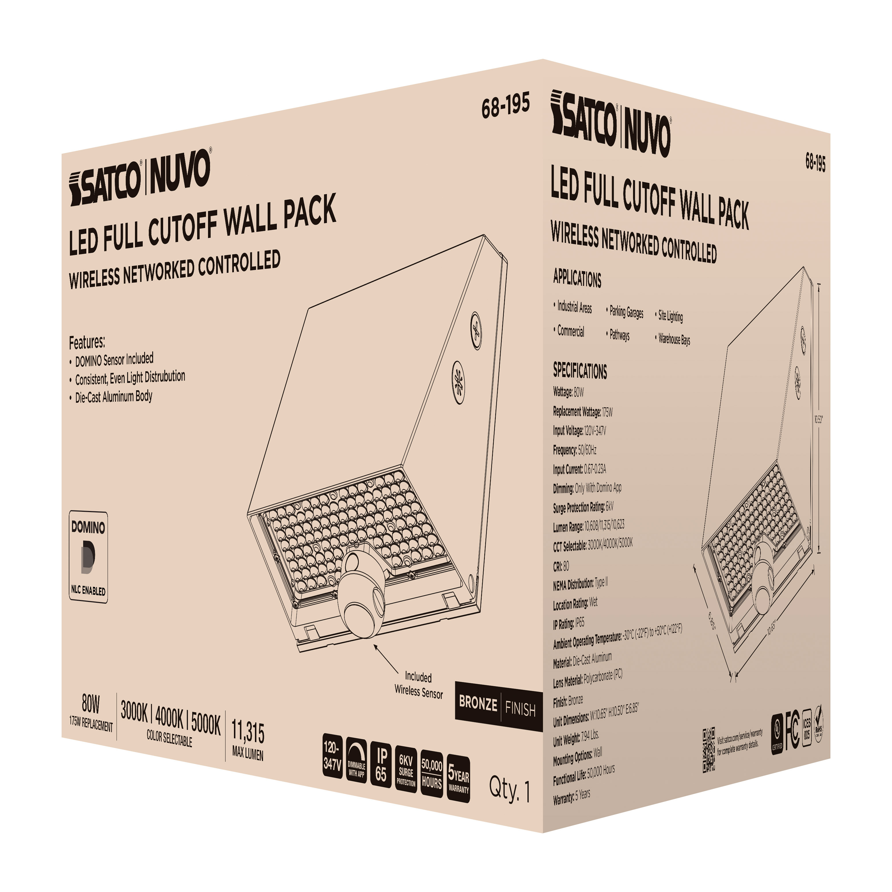 DOMINO WALL PACK 120-347V - 68-195