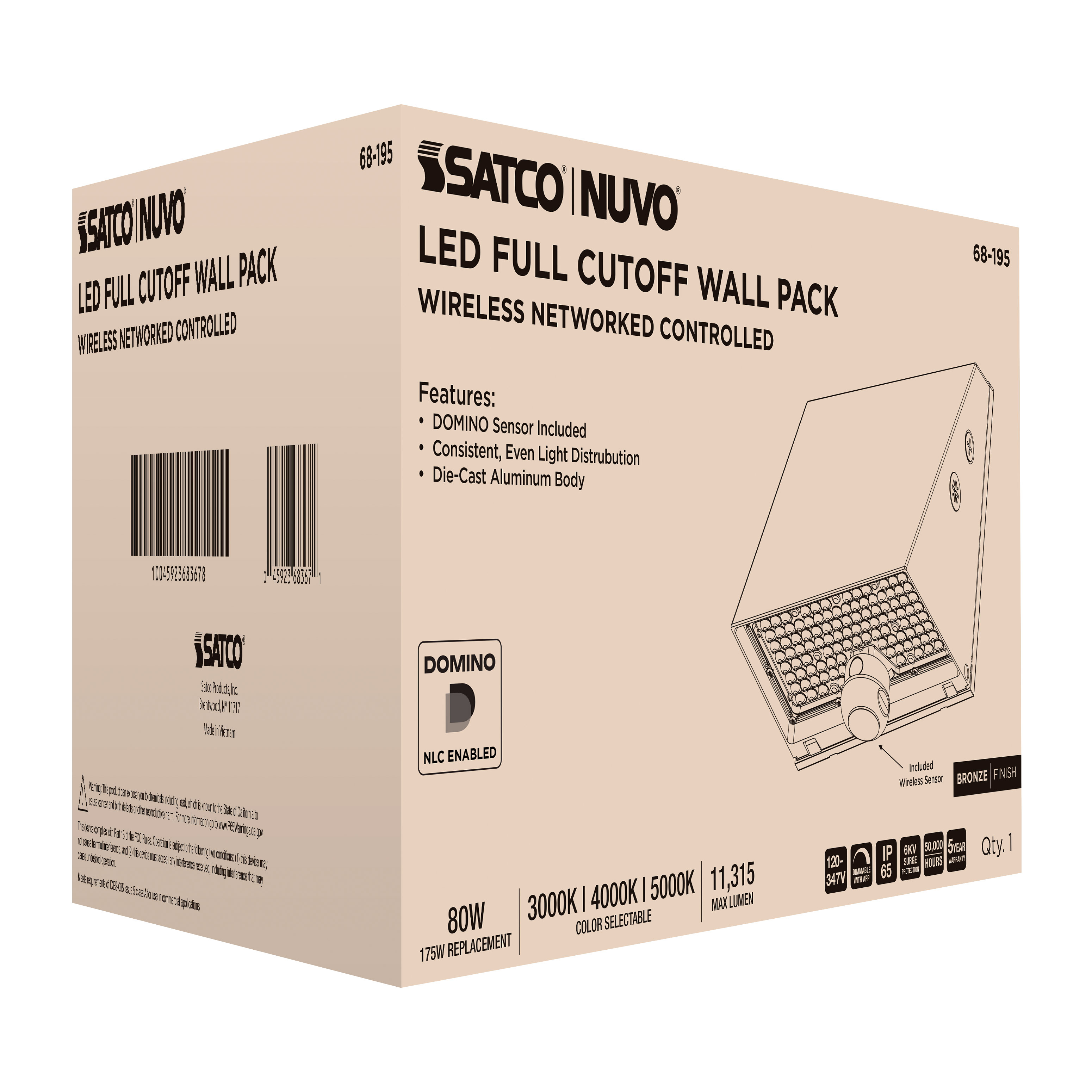 DOMINO WALL PACK 120-347V - 68-195