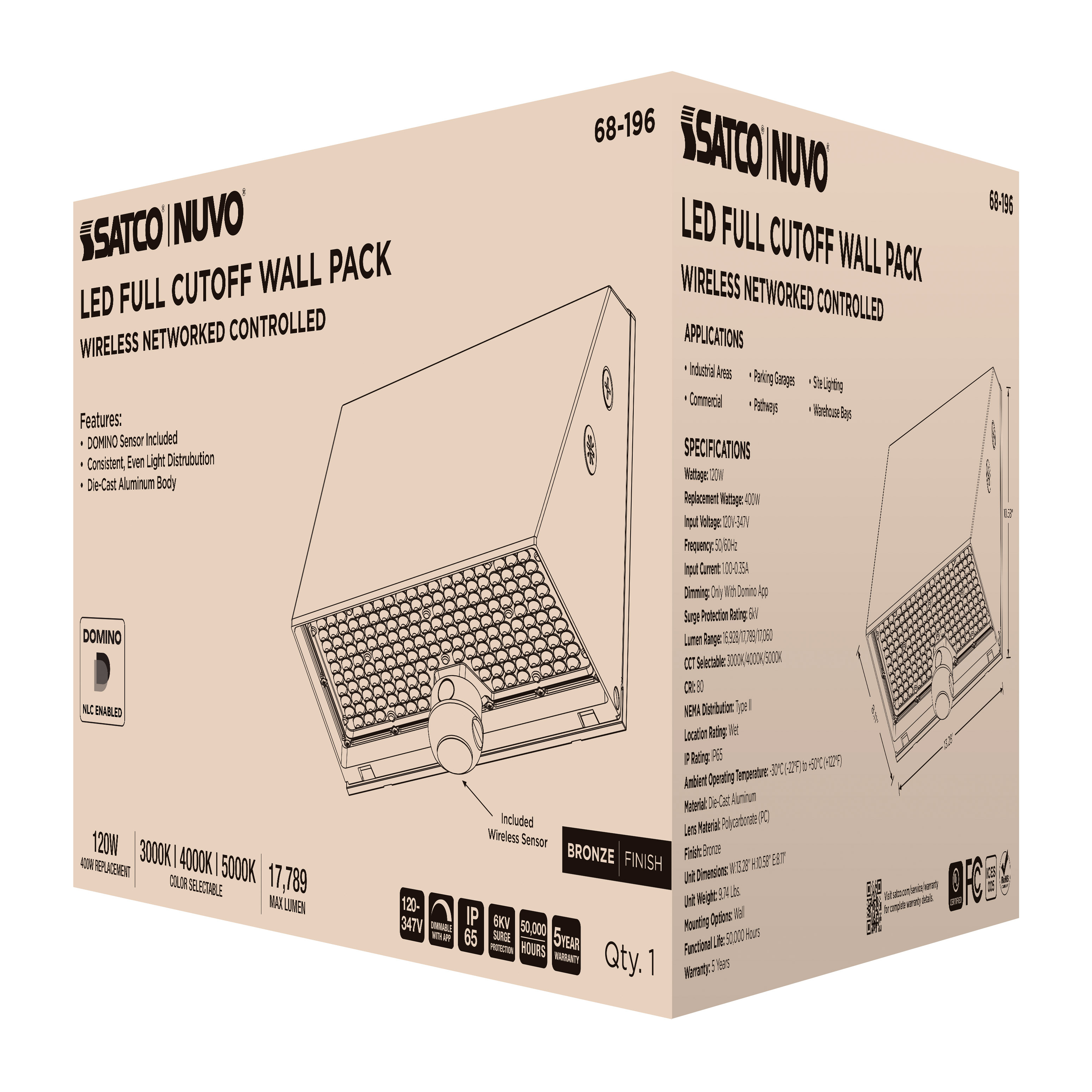 DOMINO WALL PACK 120-347V - 68-196