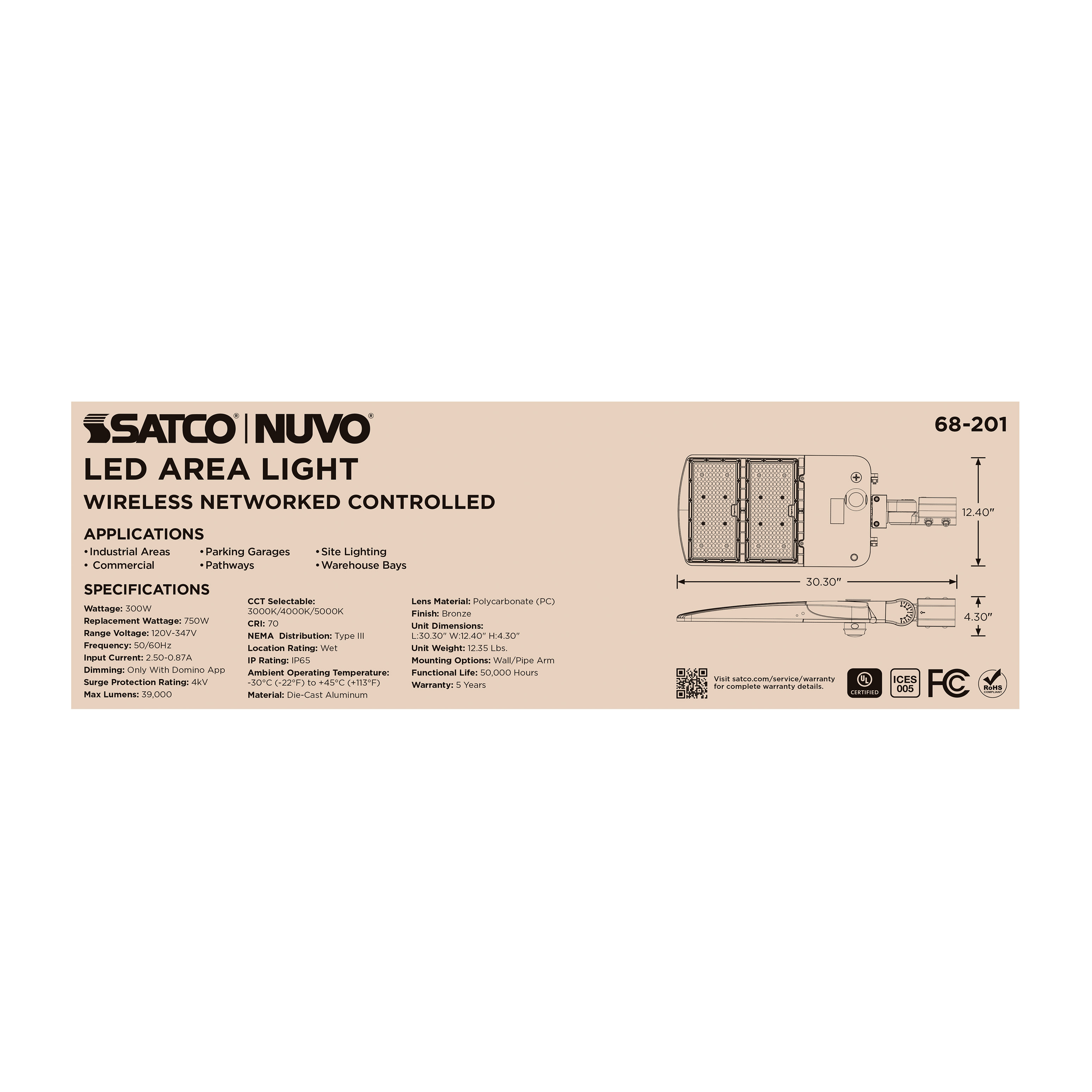 DOMINO 300W AREA LIGHT - 68-201