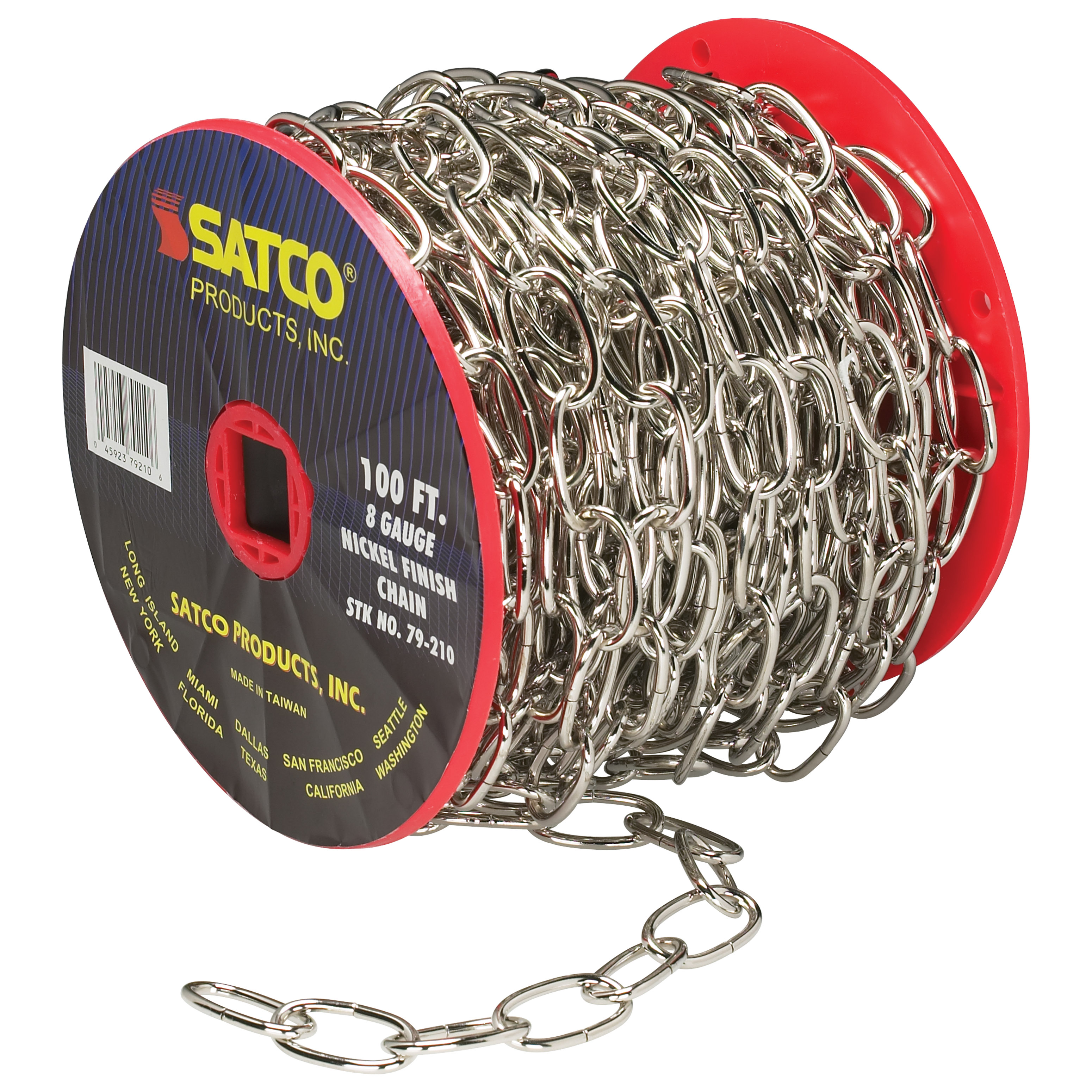 100' REEL CHAIN NICKEL 8 GAUGE - 79-210
