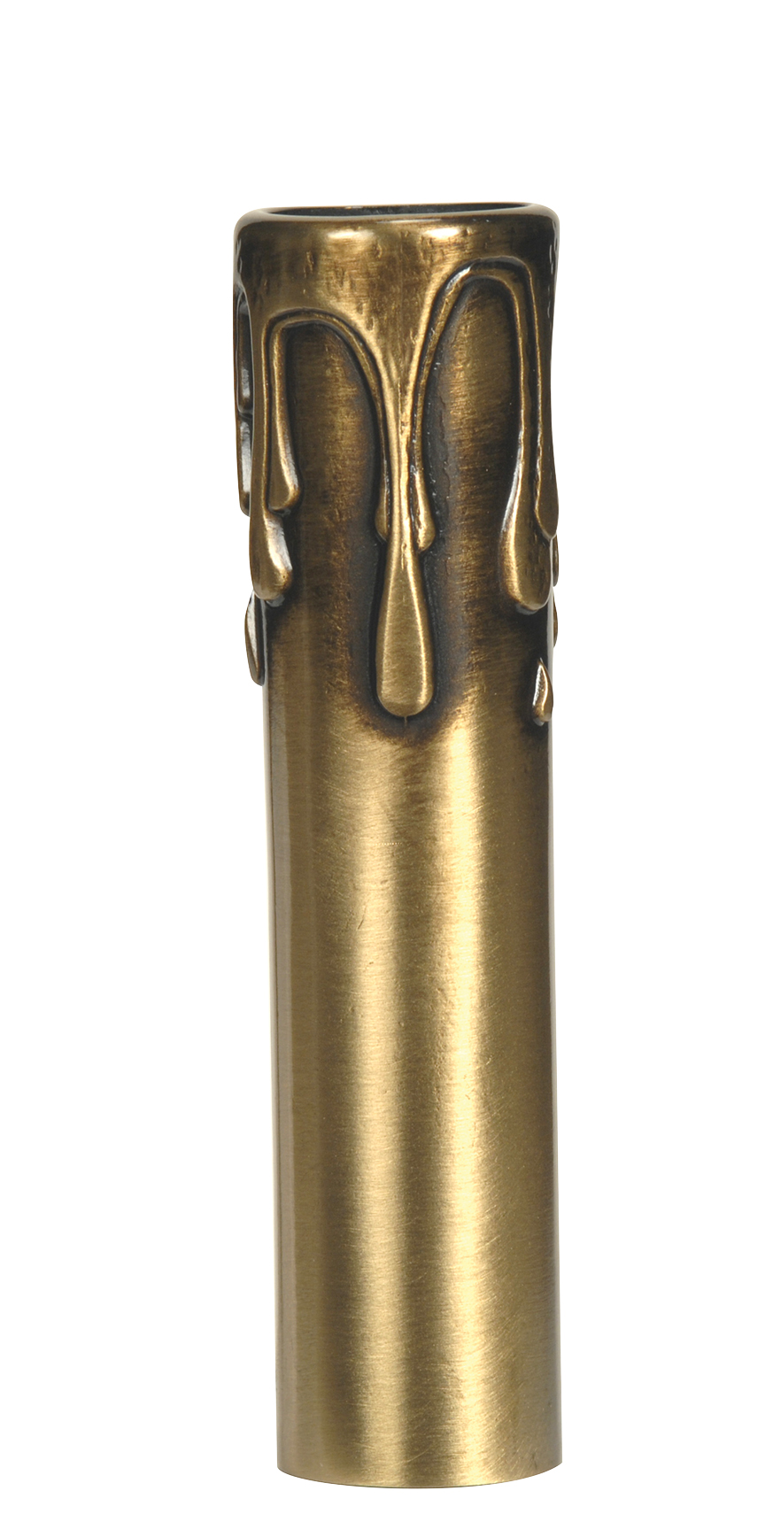 4" ANT BRASS DRIP METAL CANDLE - 80-2142