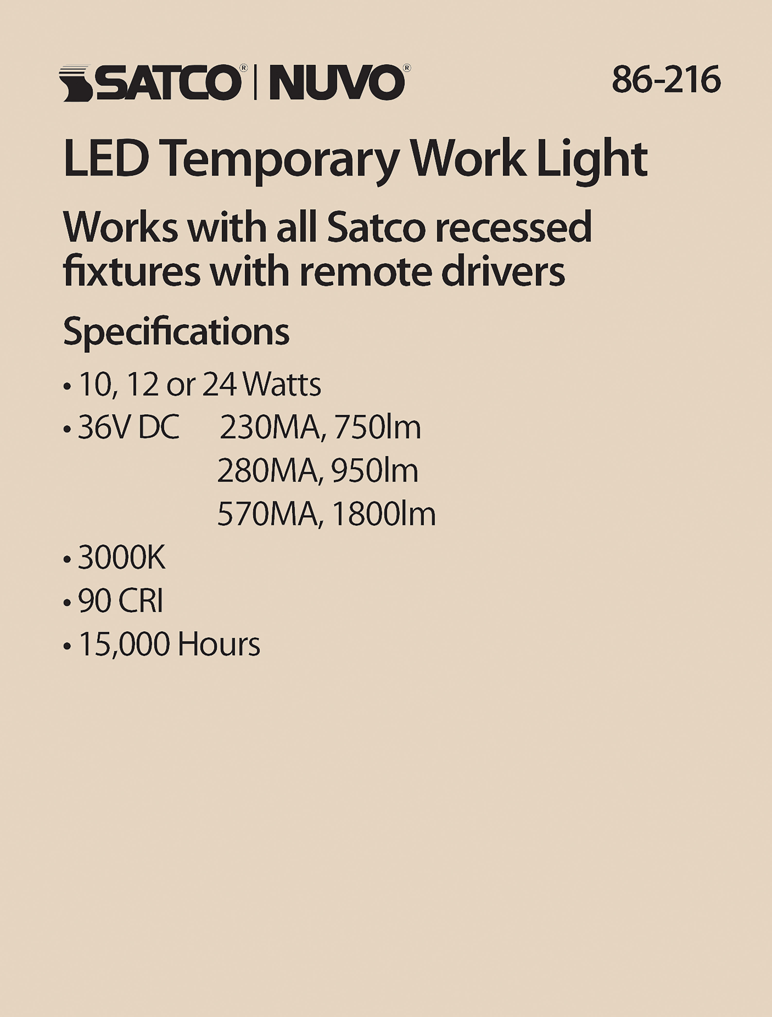 REMOTE DRIVER TEMP LIGHT - 86-216