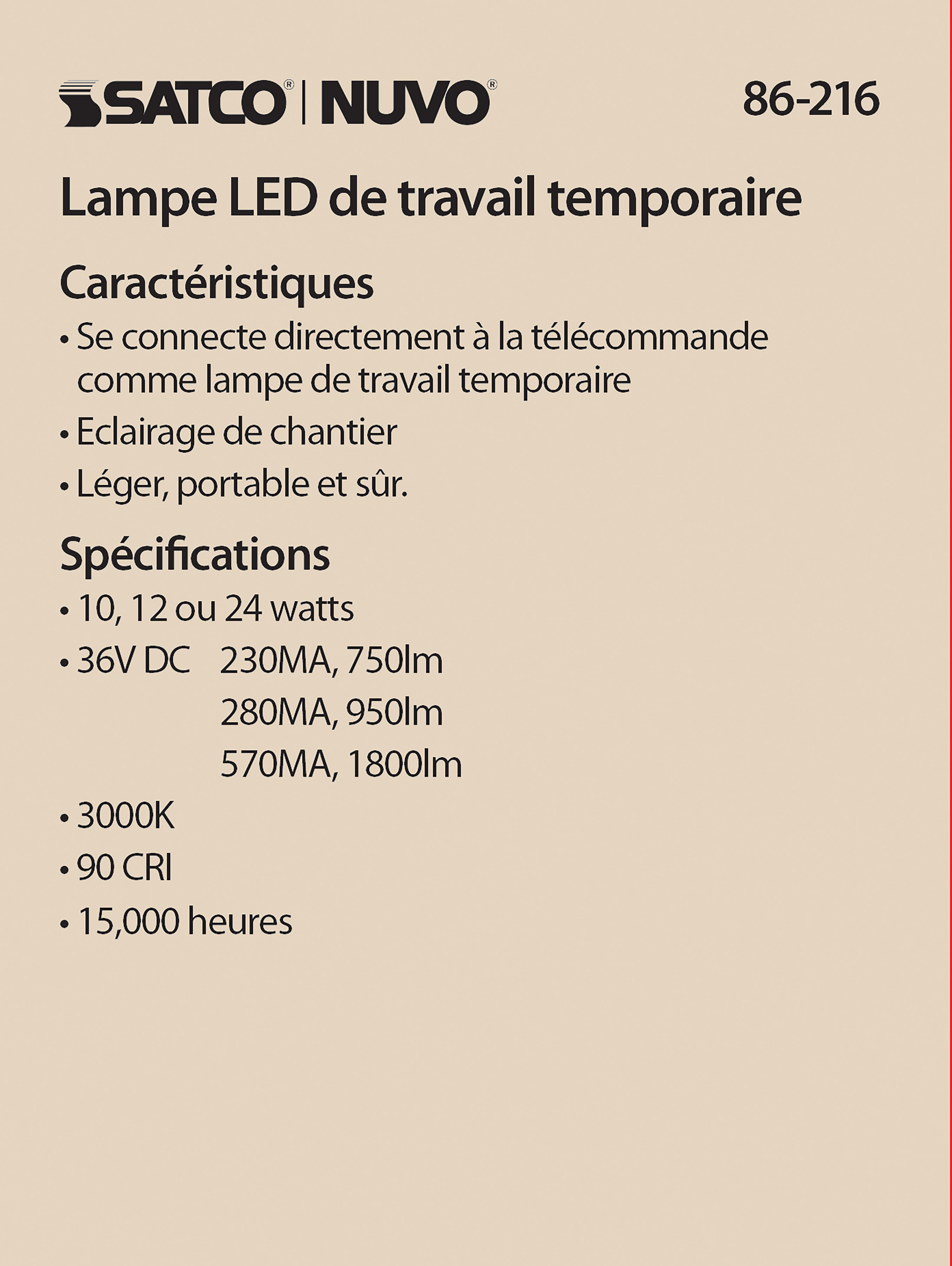 REMOTE DRIVER TEMP LIGHT - 86-216