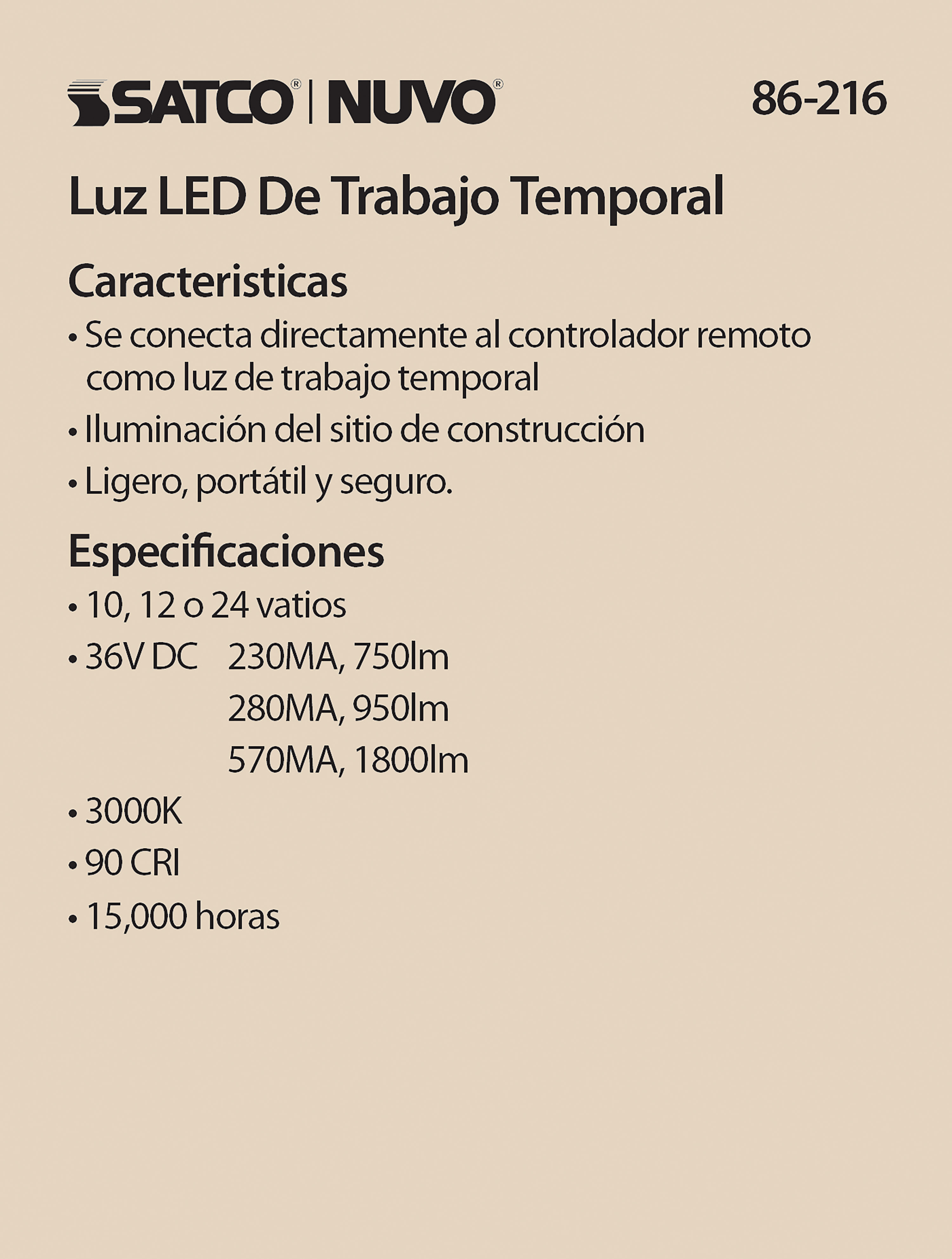 REMOTE DRIVER TEMP LIGHT - 86-216
