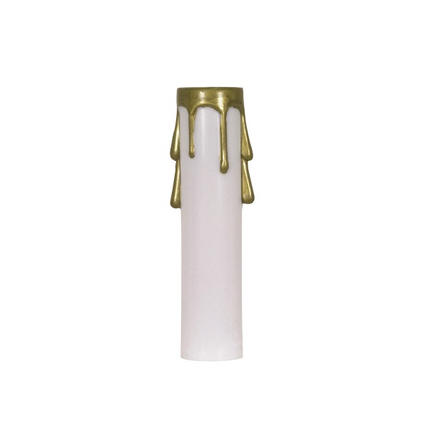 2" CANDELABRA COVER WHT/GOLD D - 90-1509