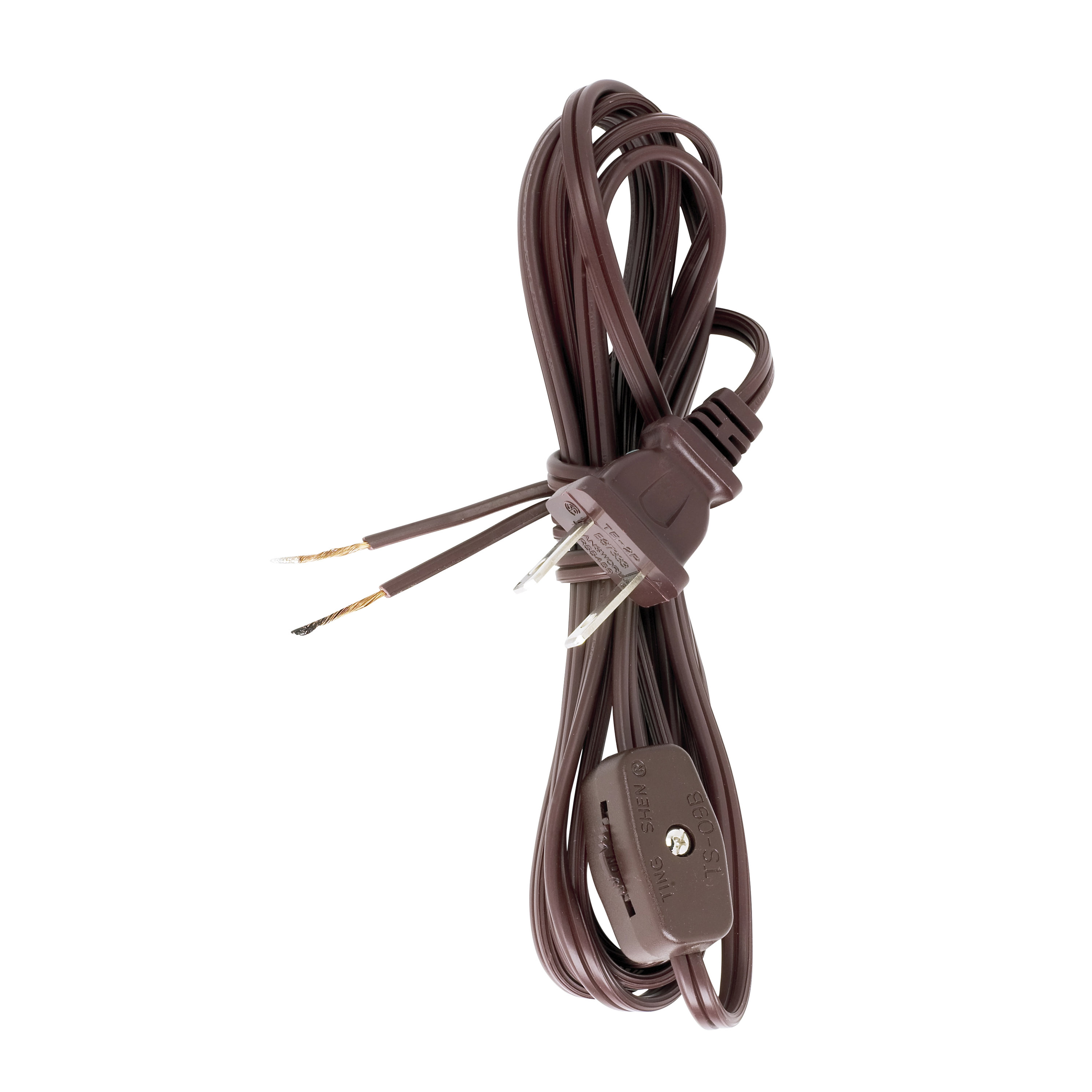 8' BROWN CORD SET W SWITCH SPT - 90-1582