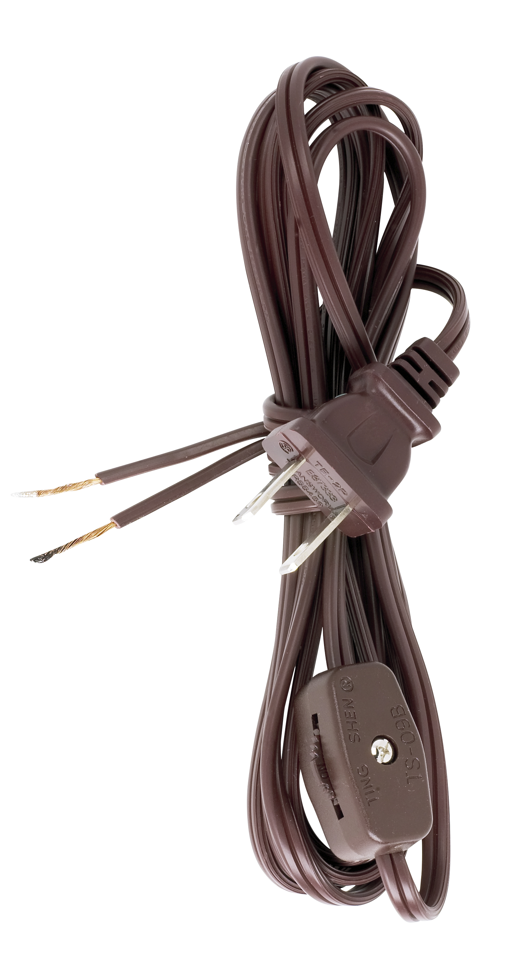 8' BROWN CORD SET W SWITCH SPT - 90-1582