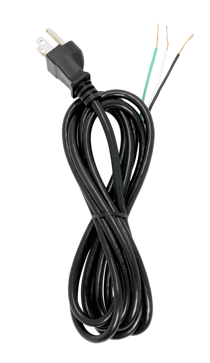 8 FT BLK 18/3 SVT CORD SET W/P - 90-2085