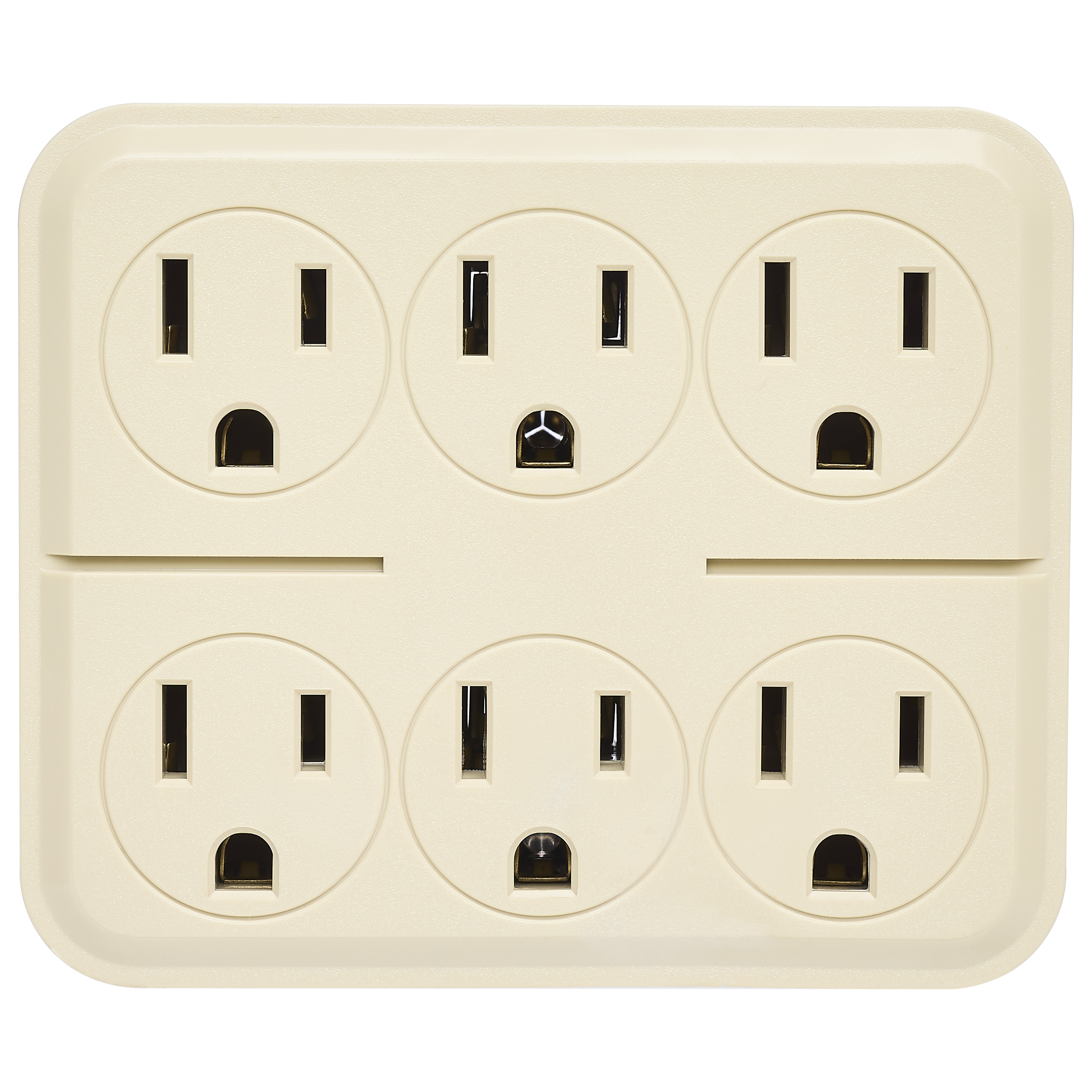 IVORY 6 OUTLETS GRD ADAPTER - 90-2630