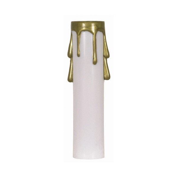 3" WHTE/GOLD DRIP CAND. CANDLE - 90-352