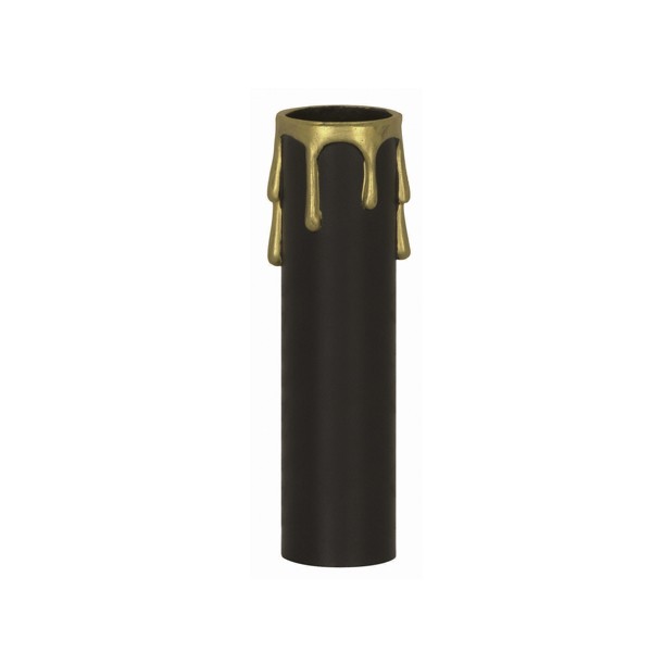 4" BLK/GOLD DRIP STD. CANDLE - 90-375