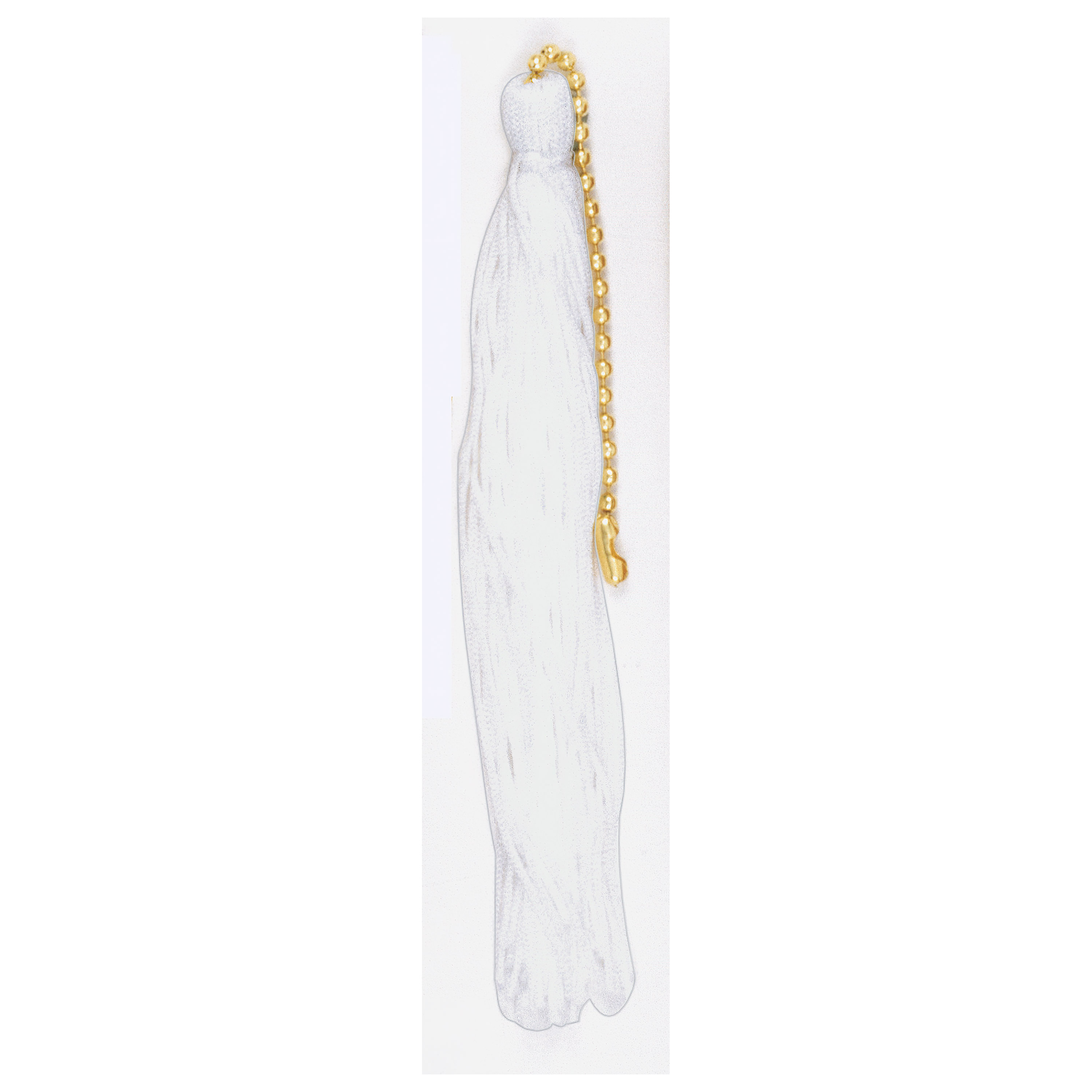 WHITE TASEL W/ BEADED CHAIN - 90-503