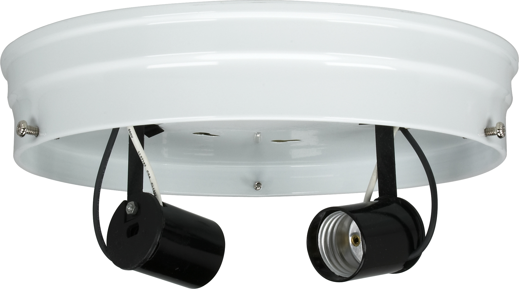 8" WHITE 2 LIGHT WIRED PAN - 90-684