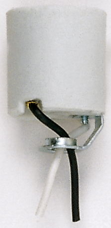 WHT PORCELAIN SOCKET W/HICKEY - 90-760