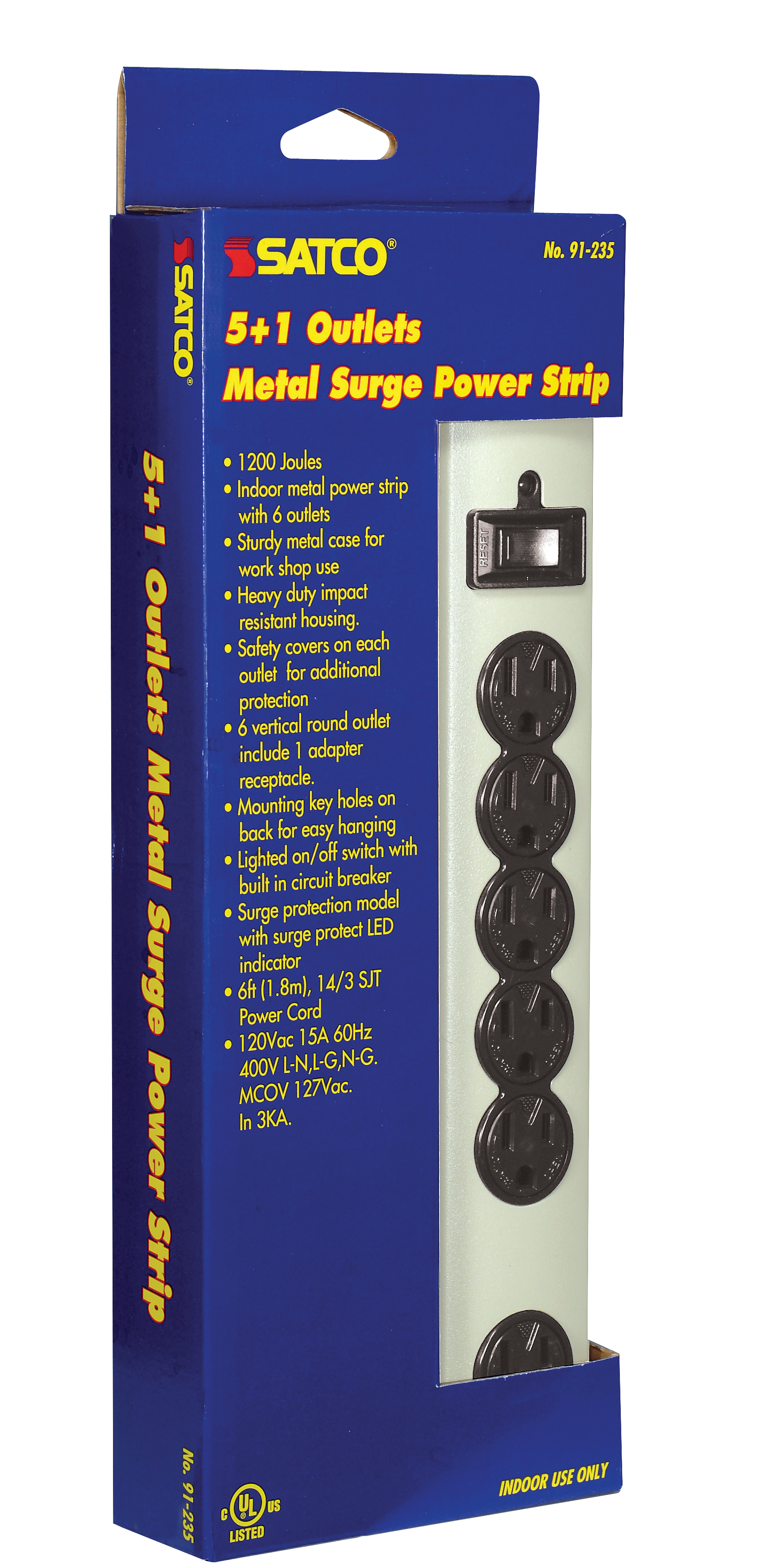 BEIGE 6 OUTLET METAL SURGE - 91-235