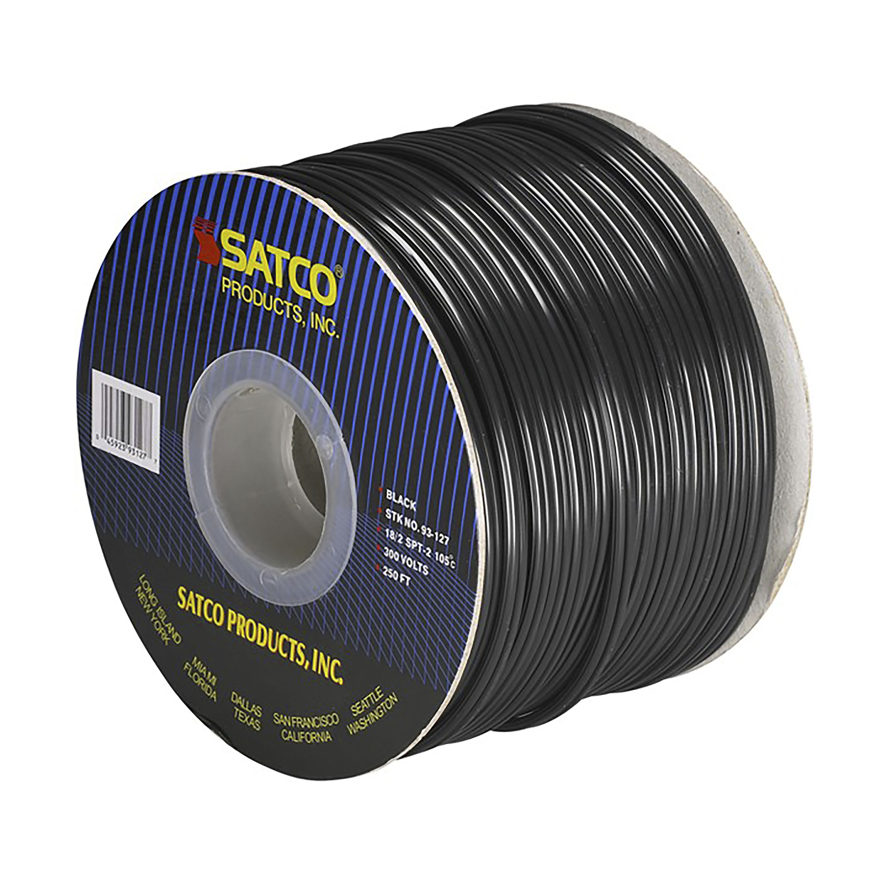 250' SPOOL 18/2-SPT2 105 BLACK - 93-127