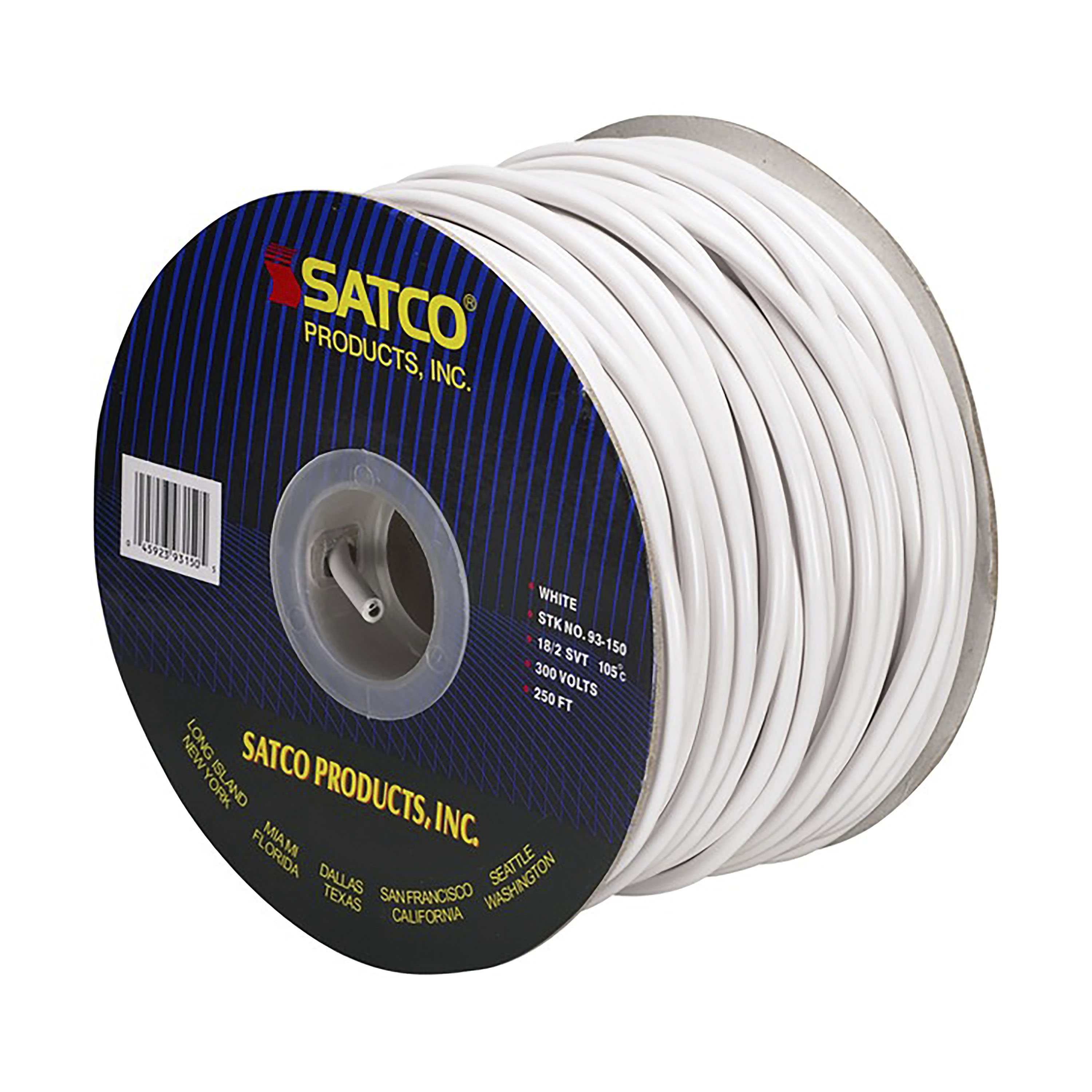 18/2 SVT WHITE 250'SPOOL - 93-150