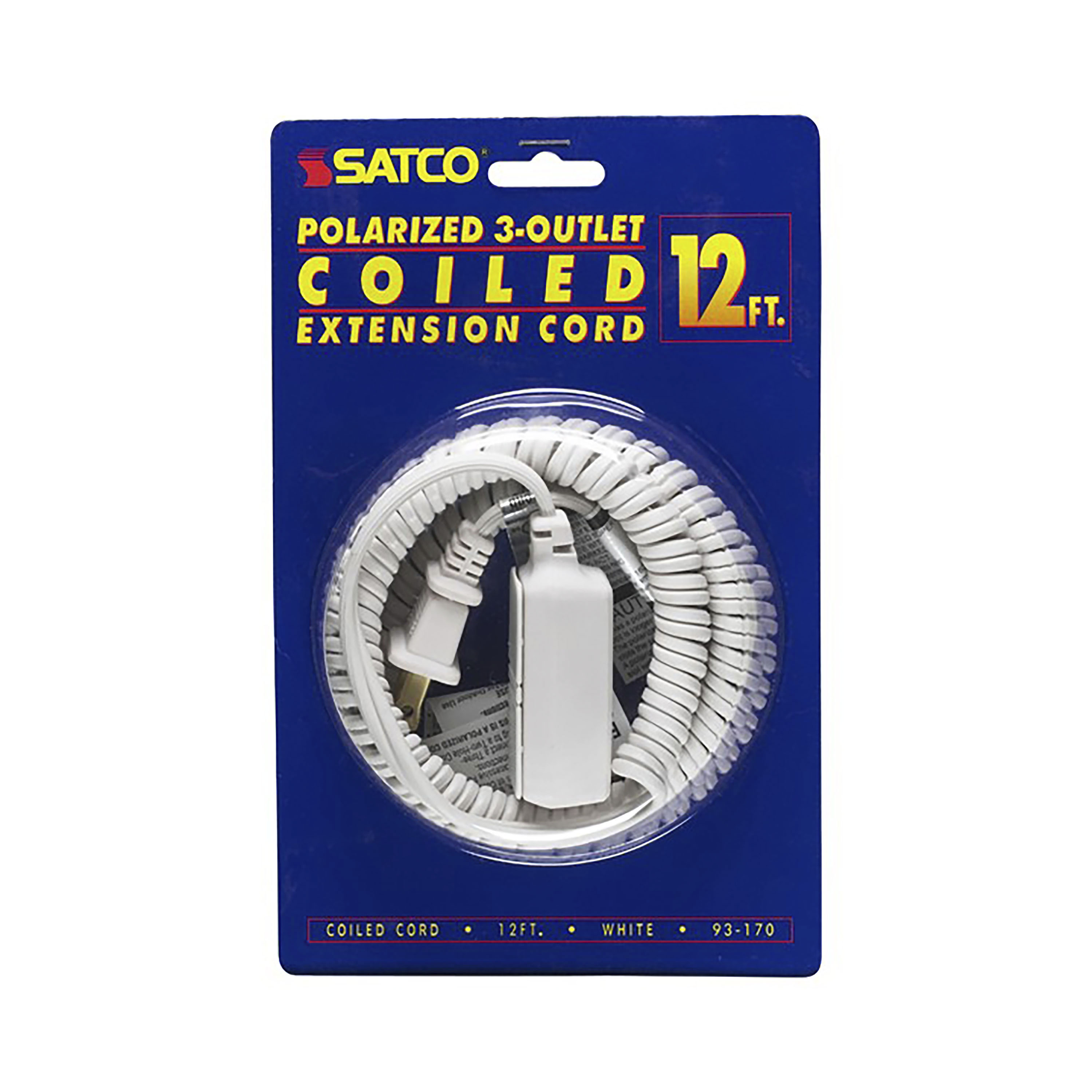 12 FT. WHITE COILED CORD - 93-170