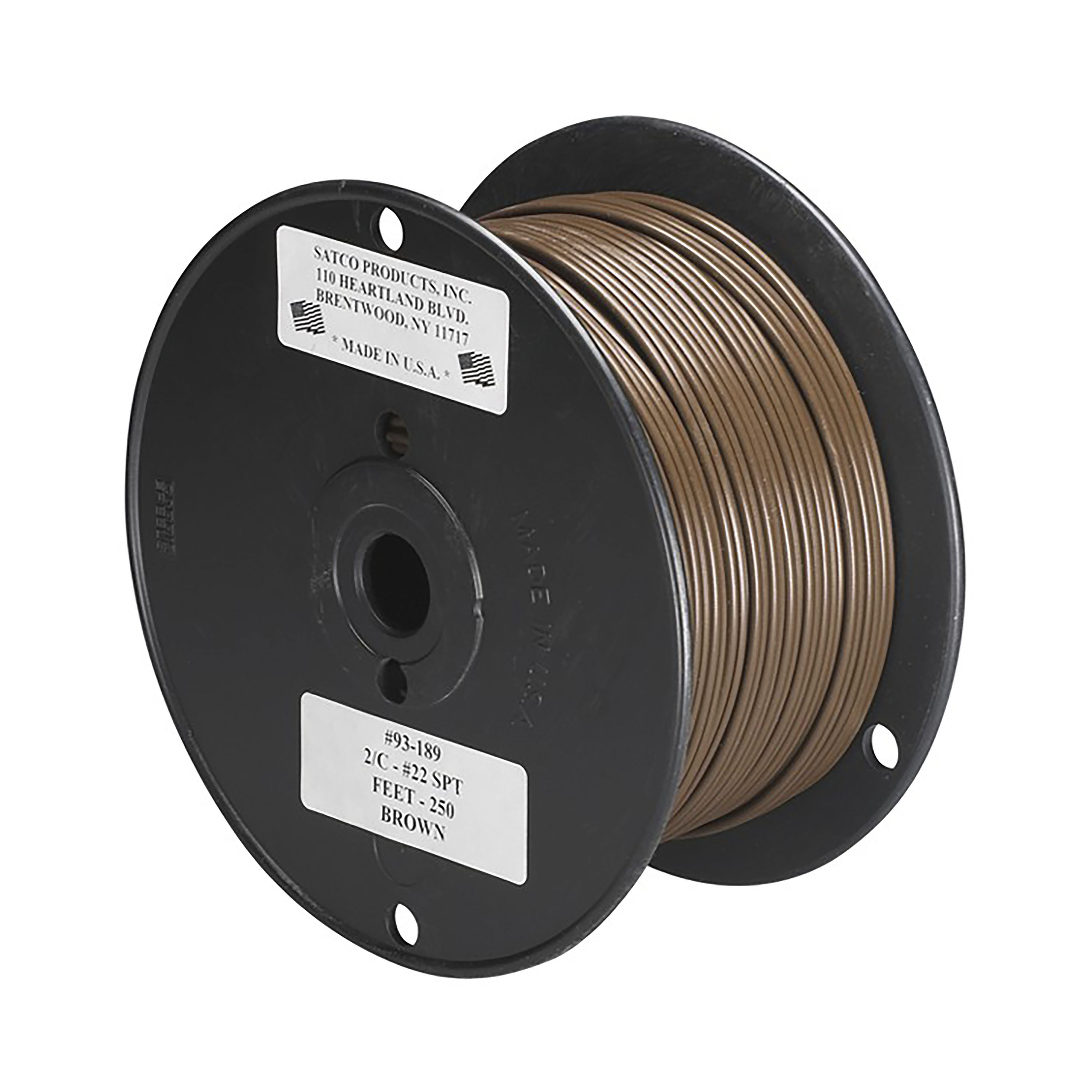 22/2 PLT BROWN WIRE ON 250 FT - 93-189