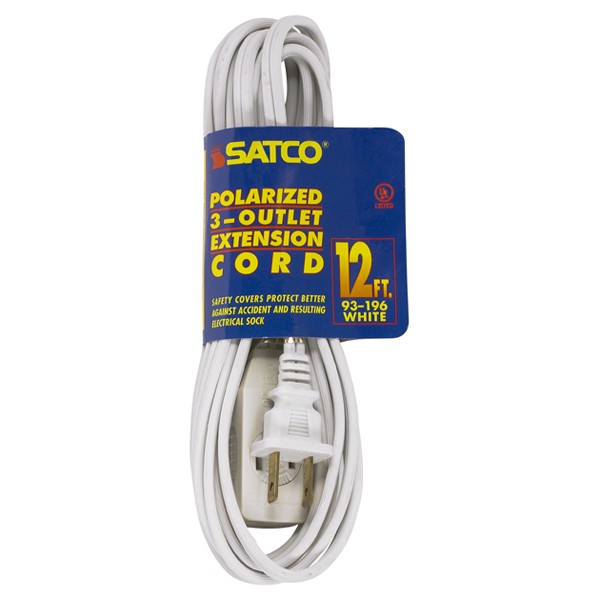 12' WHT EXTENSION CORD 16/2 - 93-196