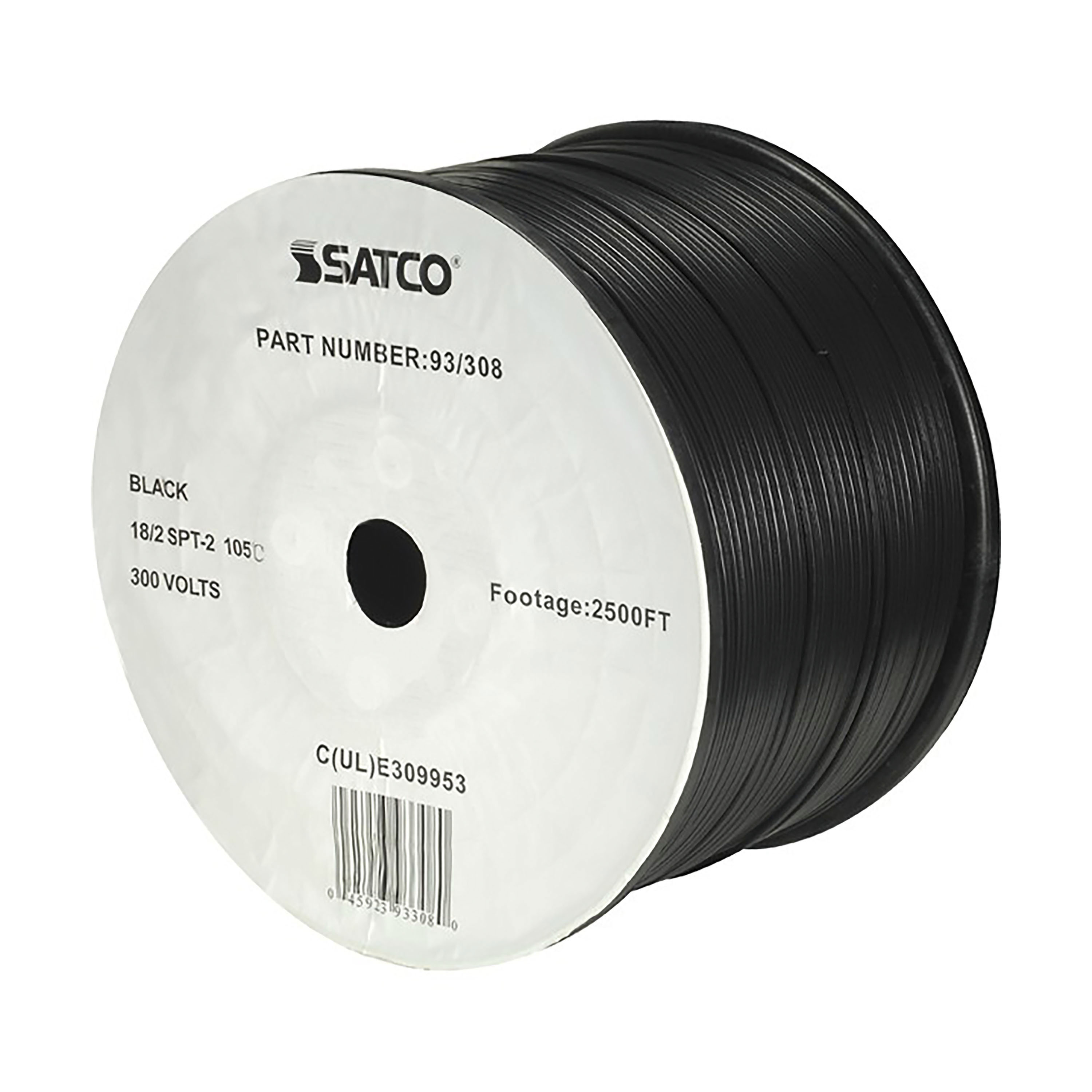18/2 SPT-2 BLACK 2500 FT SPOOL - 93-308