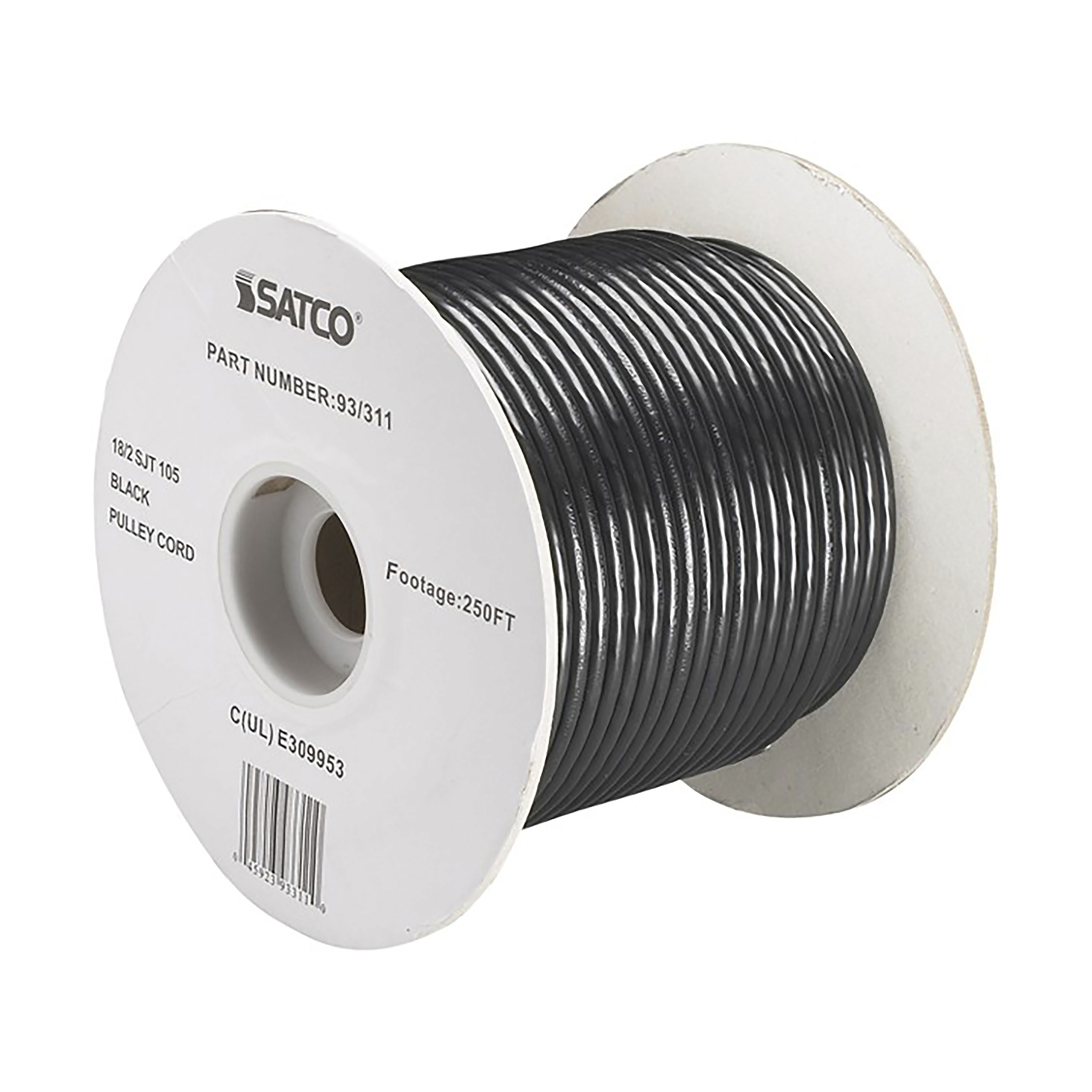 18/2 SJT BLACK 250 FT SPOOL - 93-311