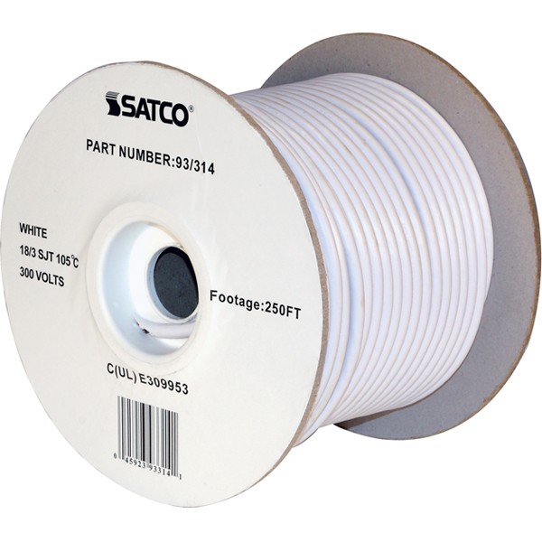 18/3 SJT WHITE 250 FT SPOOL - 93-314