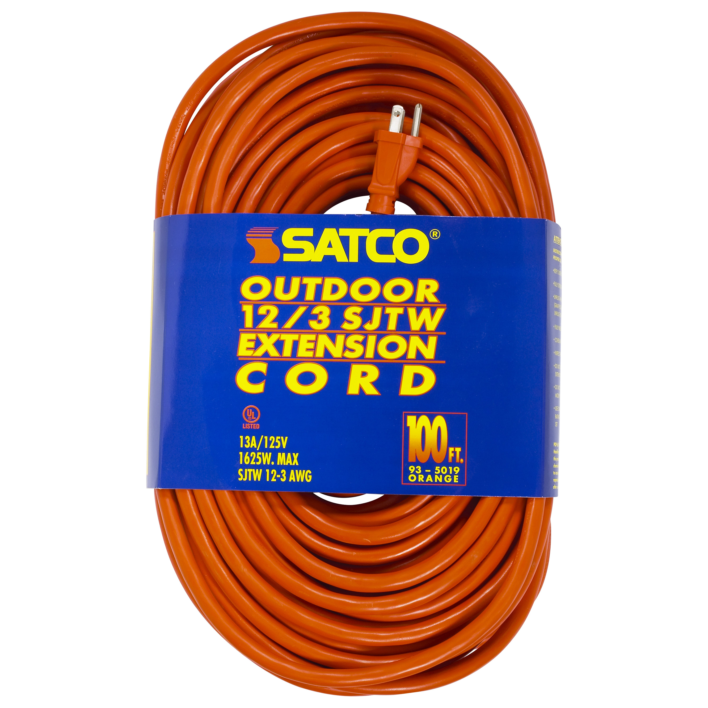 100 FT 12/3 SJTW ORANGE CORD - 93-5019