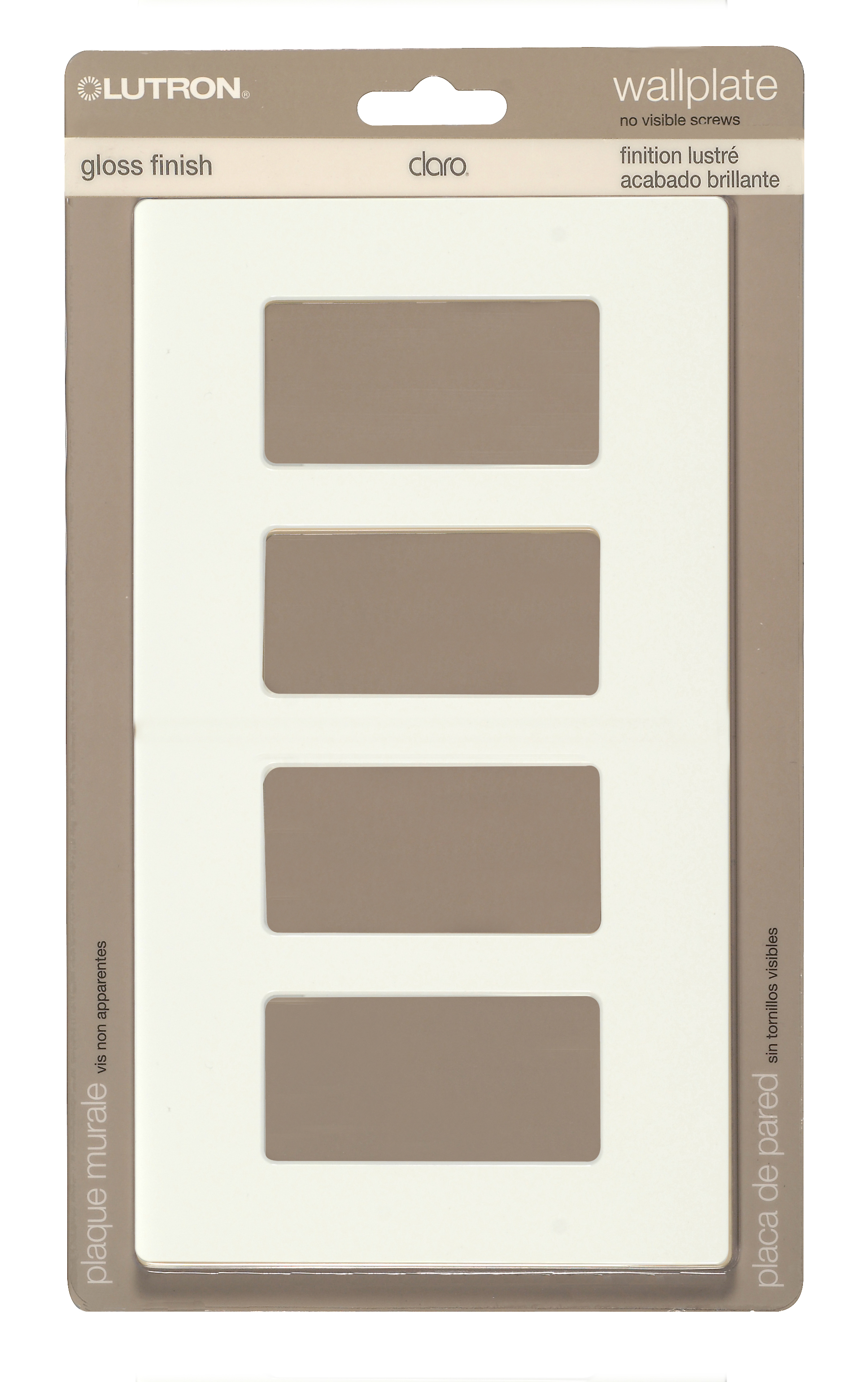 CLARO 4 GANG WALLPLATE WH - 96-421